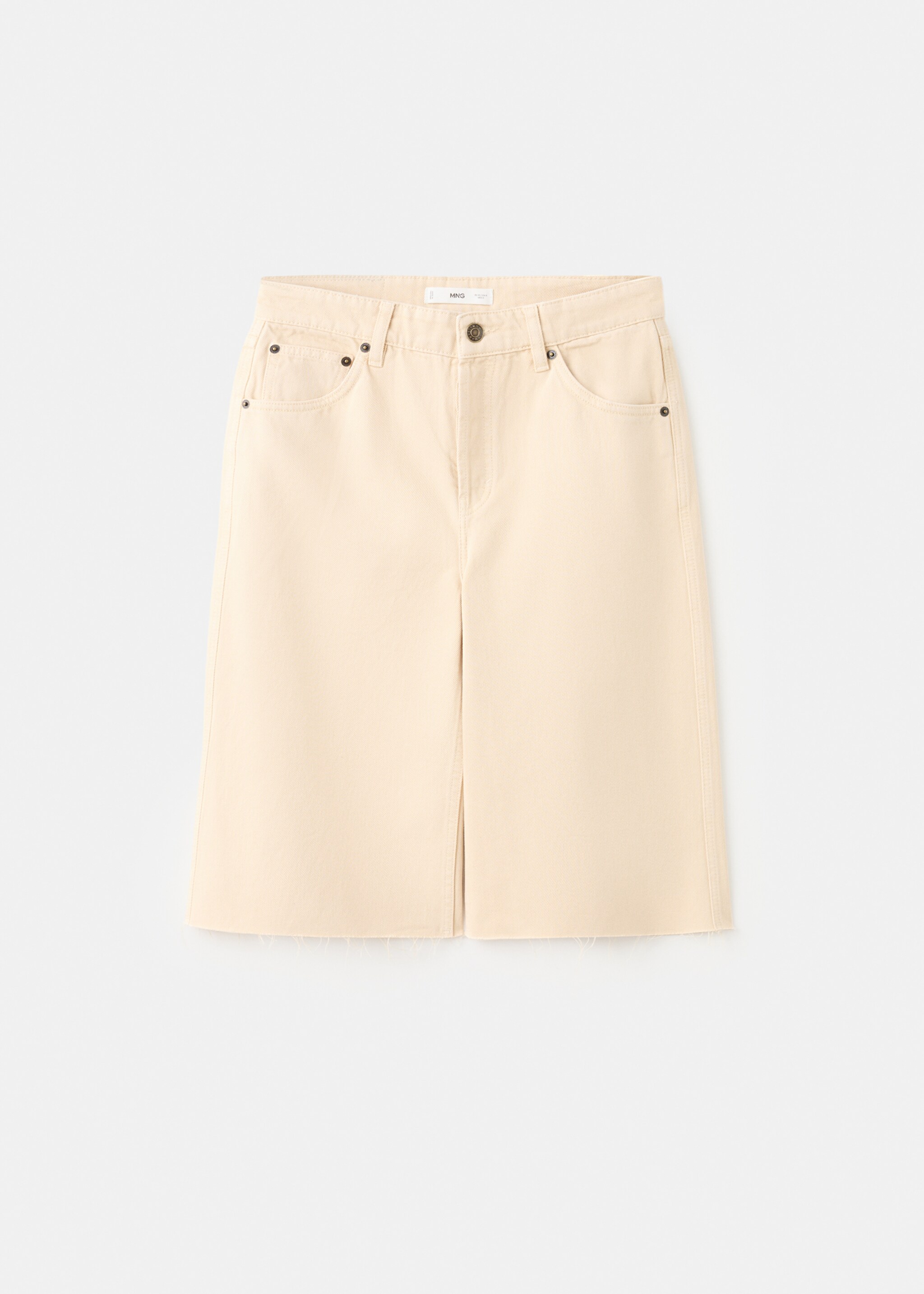 Low-rise denim bermuda shorts - Article without model, Vanilla. Ref: 27097142-00.