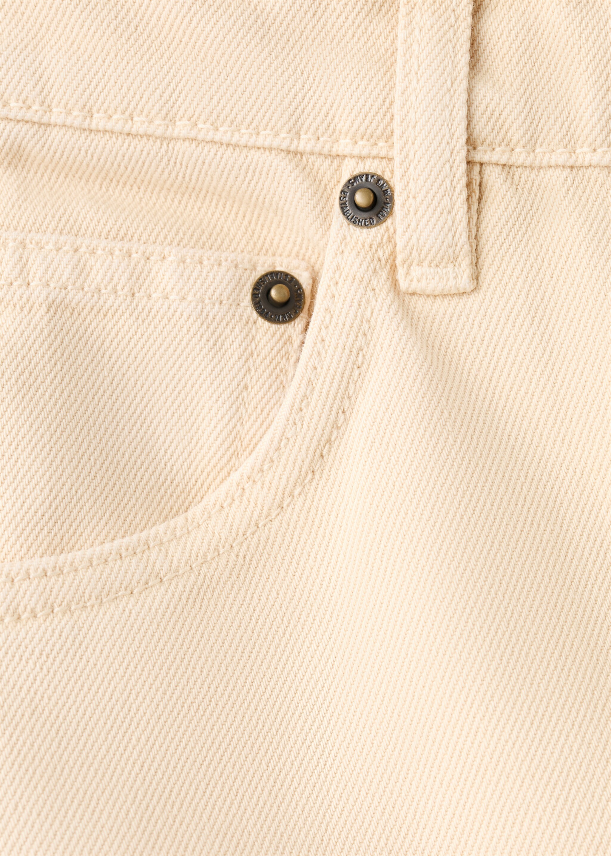 Low-rise denim bermuda shorts - Details of the article 0, Vanilla. Ref: 27097142-00.
