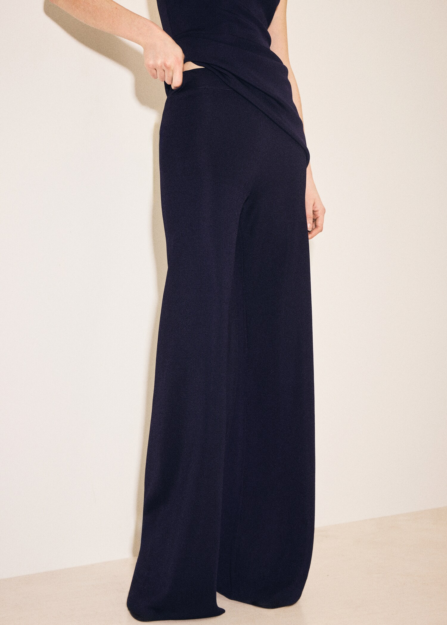 Knitted wide leg trousers - Medium plane