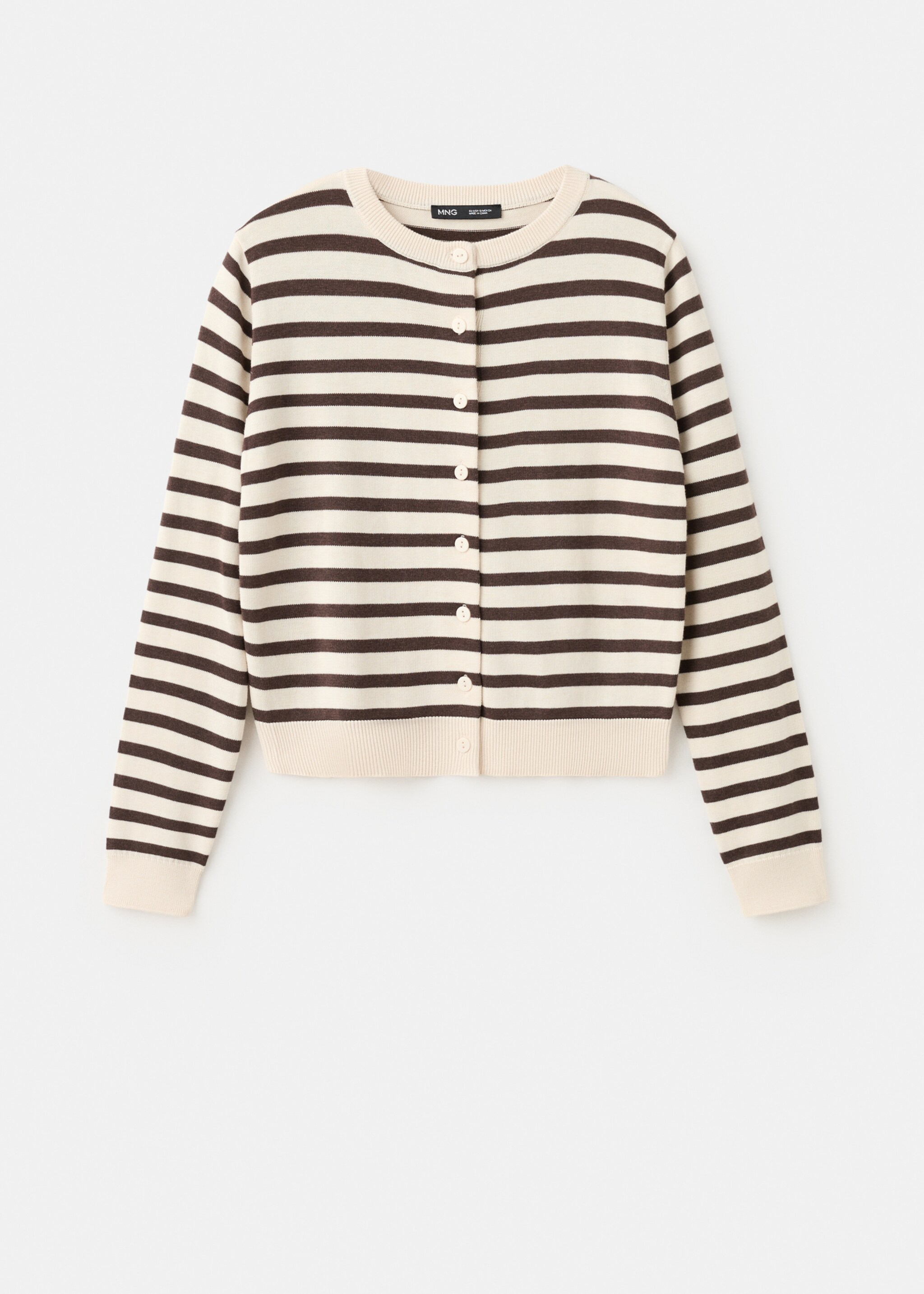 Cárdigan punto rayas - Artículo sin modelo, Chocolate. Ref: 27097145-00.