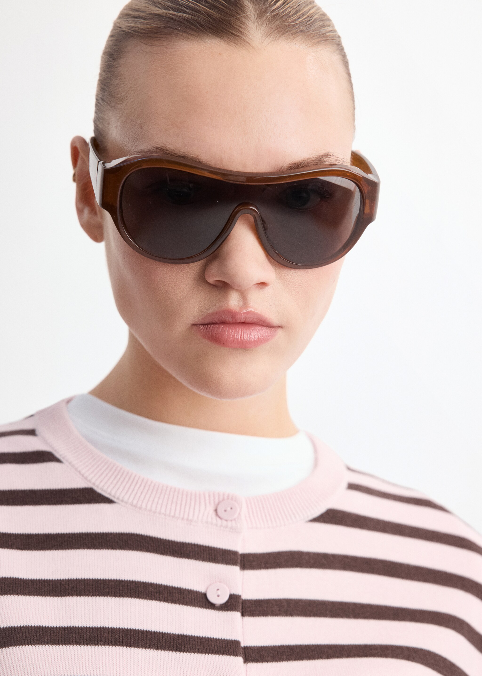 Cárdigan punto rayas - Detalle del artículo 4, Rosa. Ref: 27097145-00.