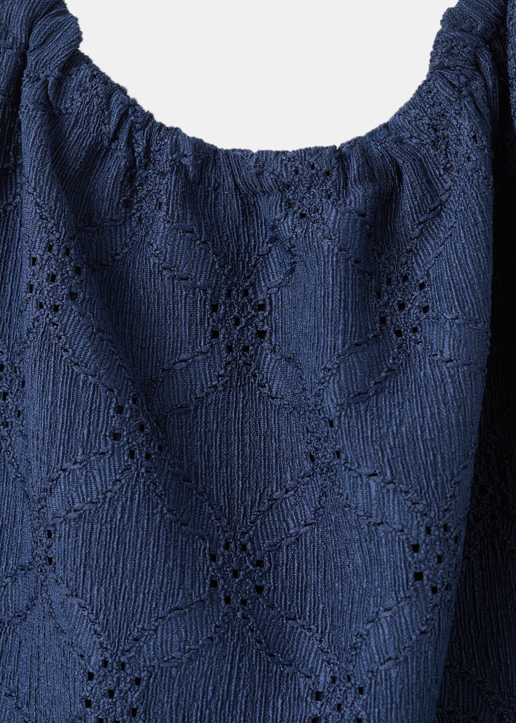 Robe brodée emmanchures américaines - Détail de l'article 8, Bleu marine. Ref: 27097146-00.