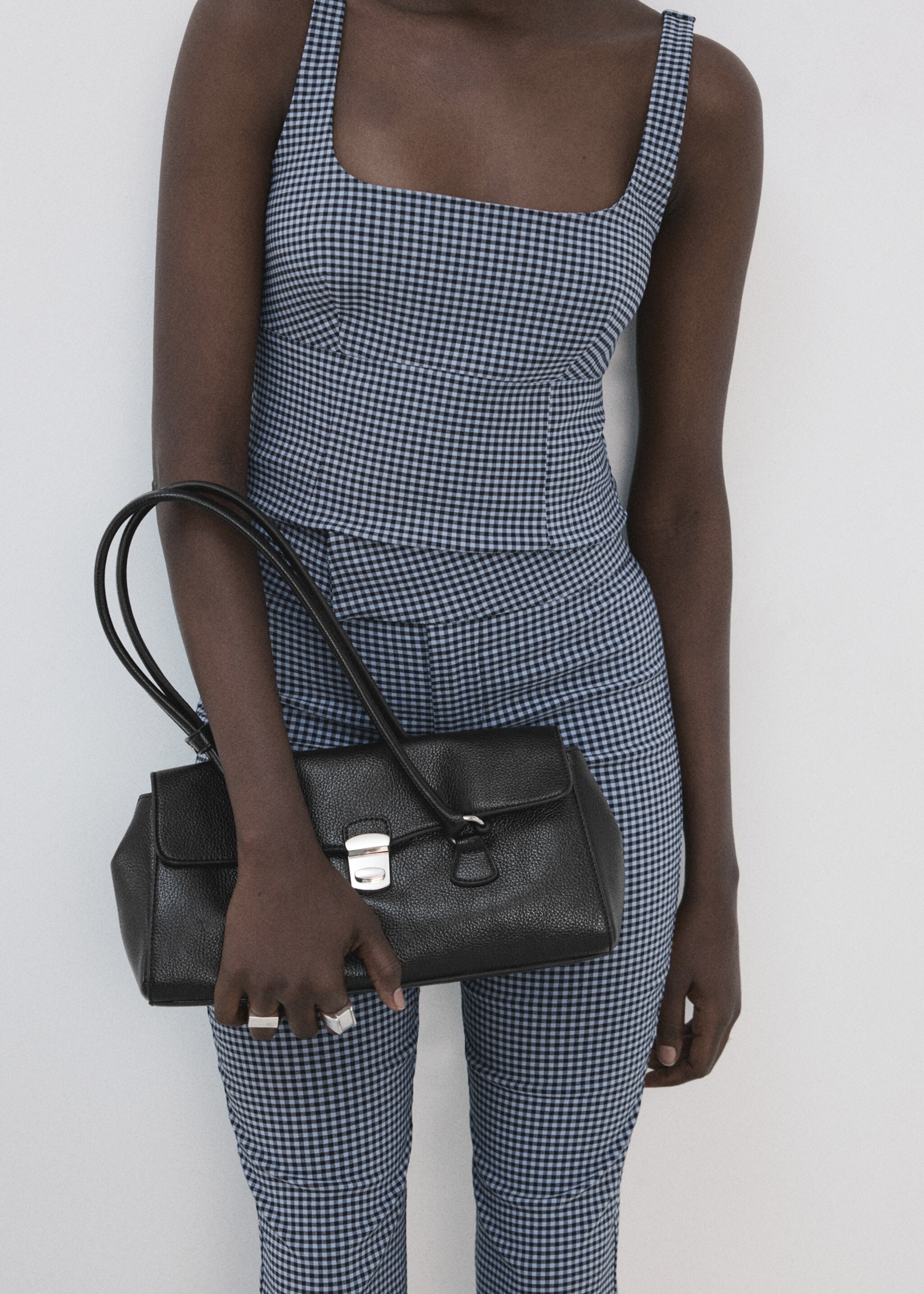 Pantalon à carreaux vichy court - Détail de l'article 6, Bleu. Ref: 27097148-00.