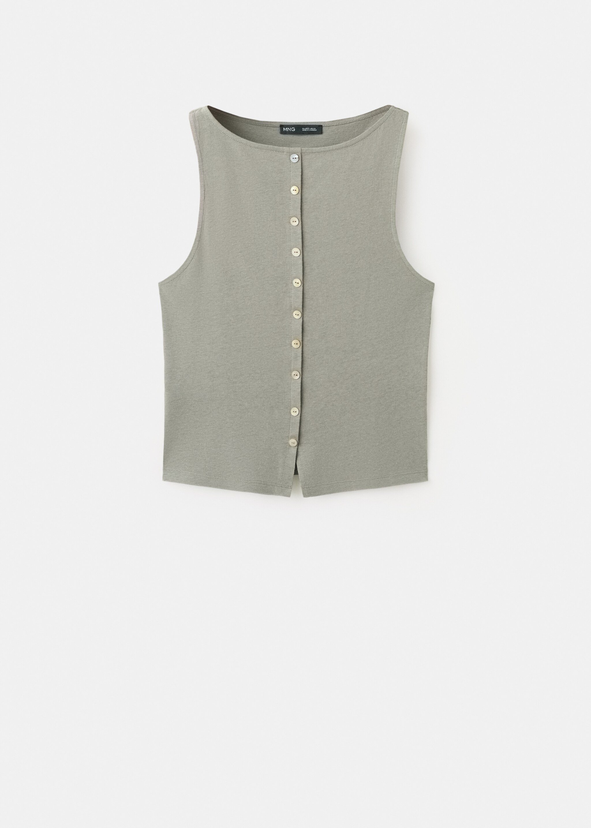 Cotton gilet with buttons - Article without model, Grey. Ref: 27097150-00.