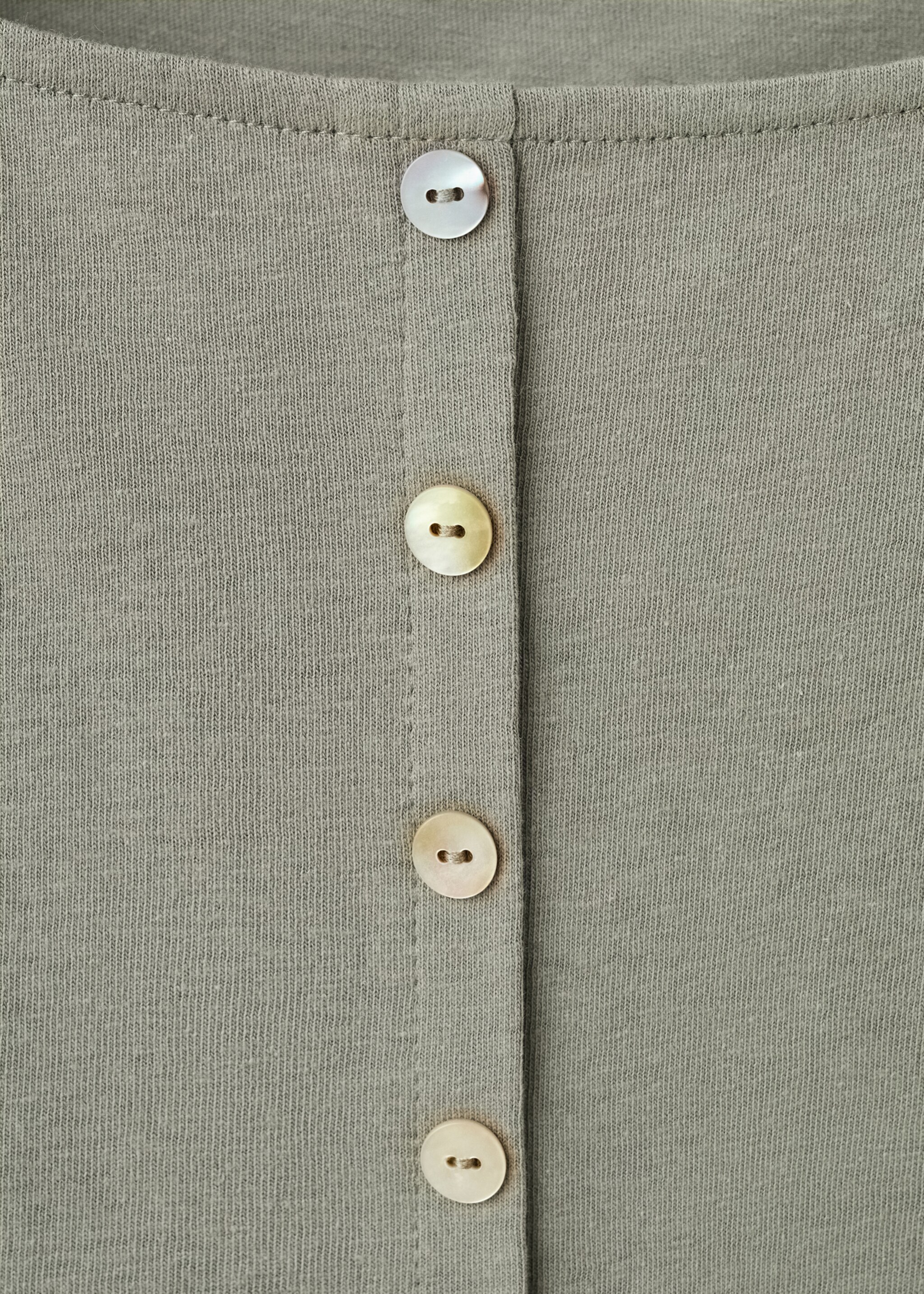 Cotton gilet with buttons - Details of the article 8, Grey. Ref: 27097150-00.