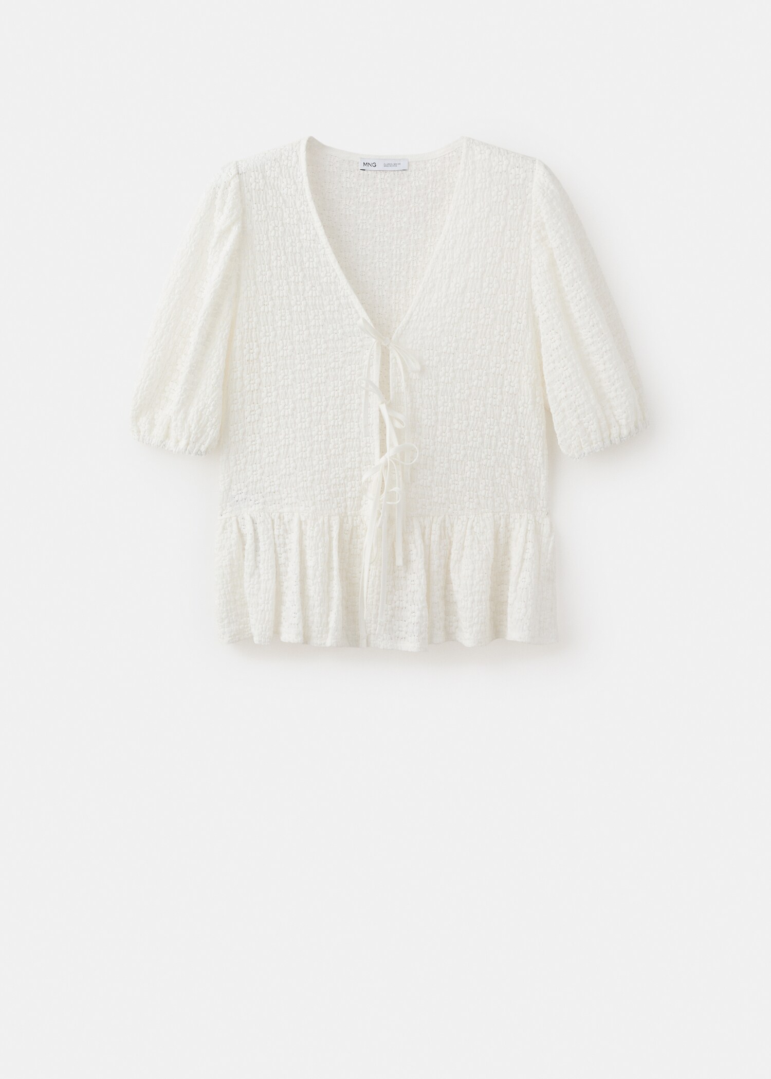 Bows floral embroidery blouse - Article without model