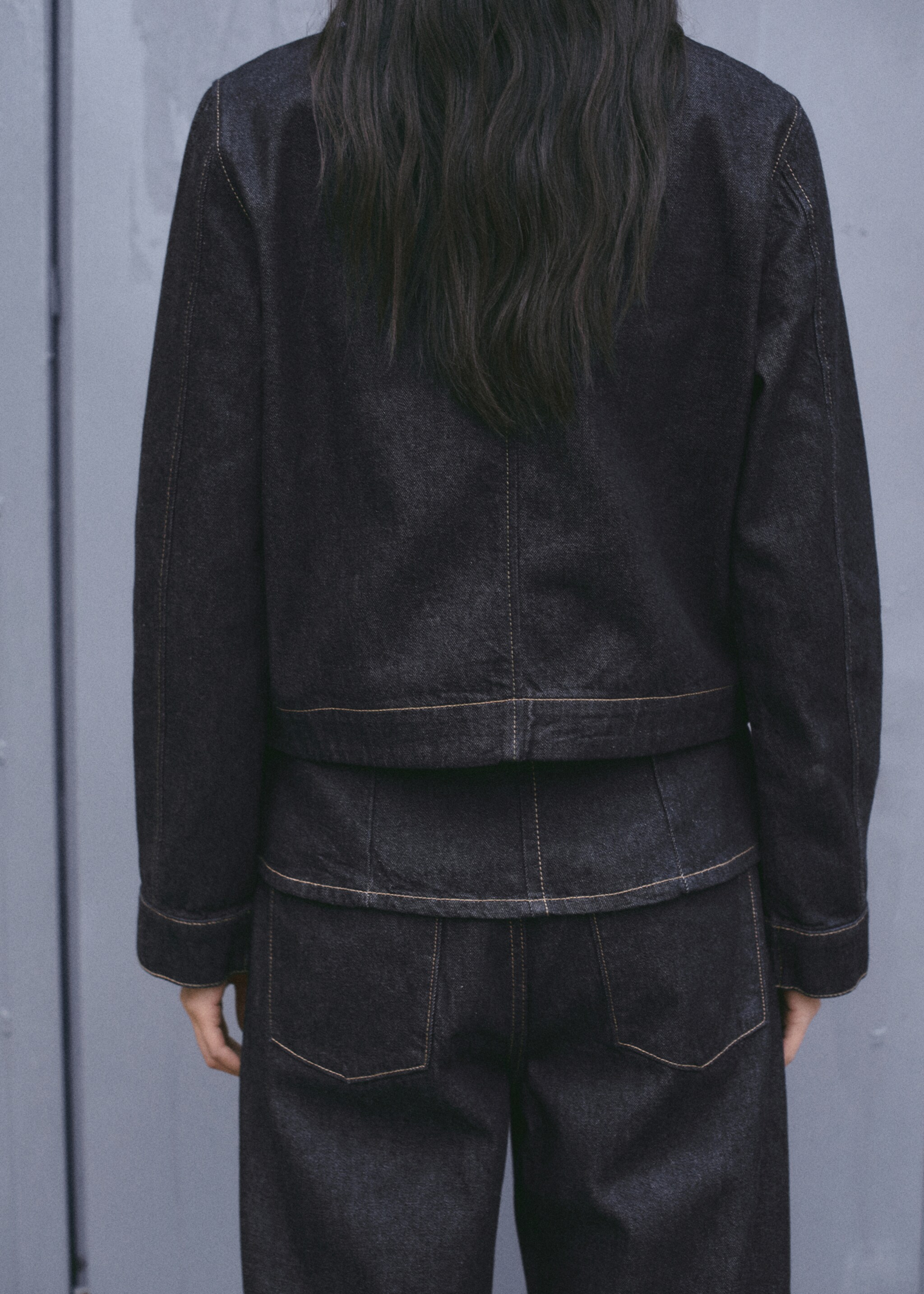 Veste denim poches - Verso de l’article, Bleu. Ref: 27097155-00.