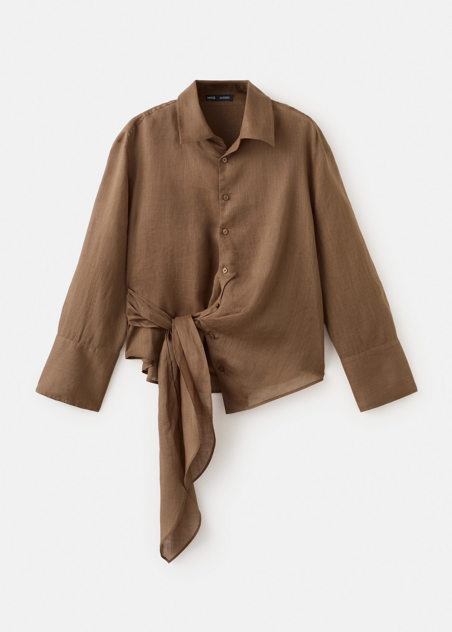 100% ramie tie-front blouse - Article without model