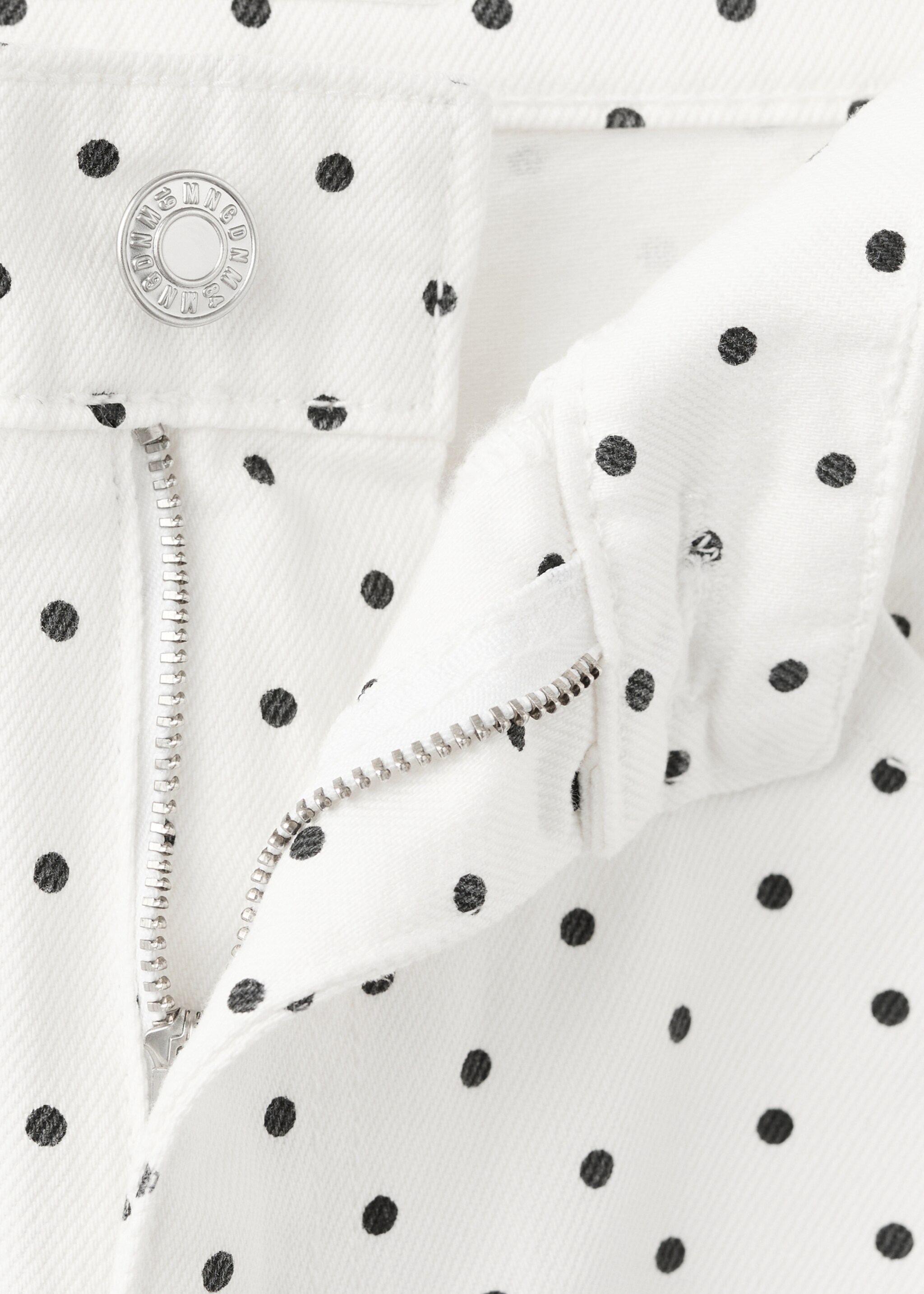 Polka dot balloon jeans - Details of the article 8, White. Ref: 27097158-00.