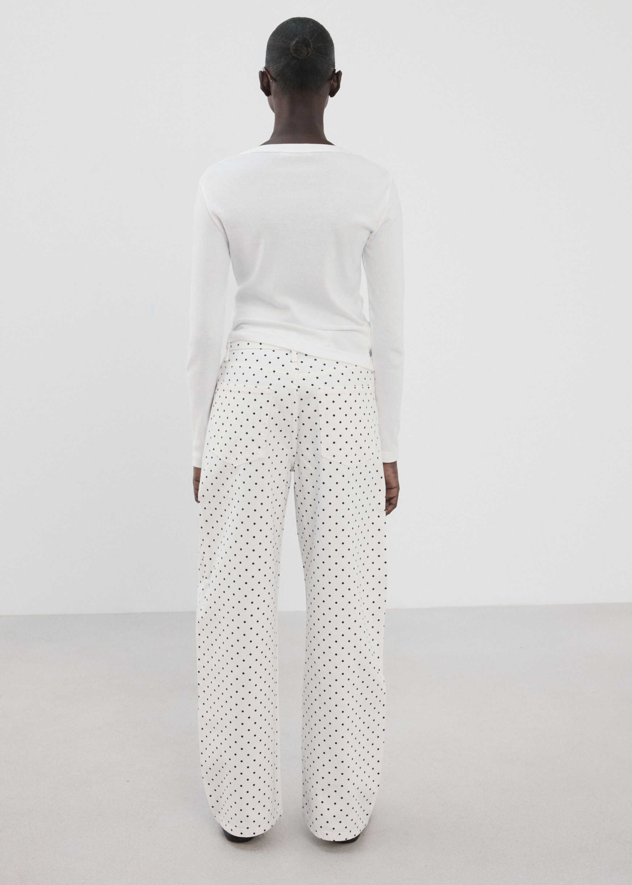 Polka dot balloon jeans - Reverse of the article, White. Ref: 27097158-00.