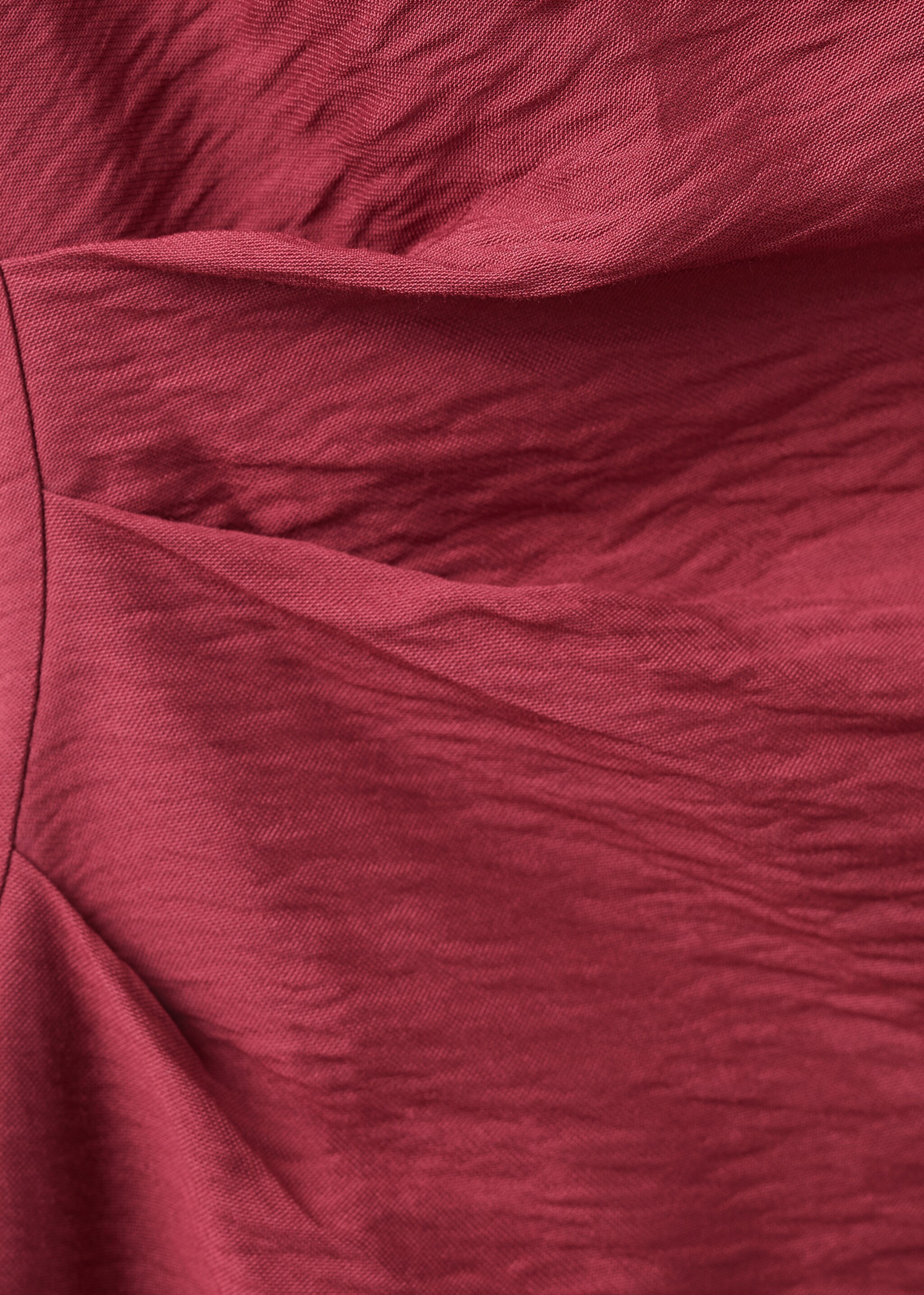 Asymmetrical draped short dress - Details of the article 0, Maroon. Ref: 27097161-00.