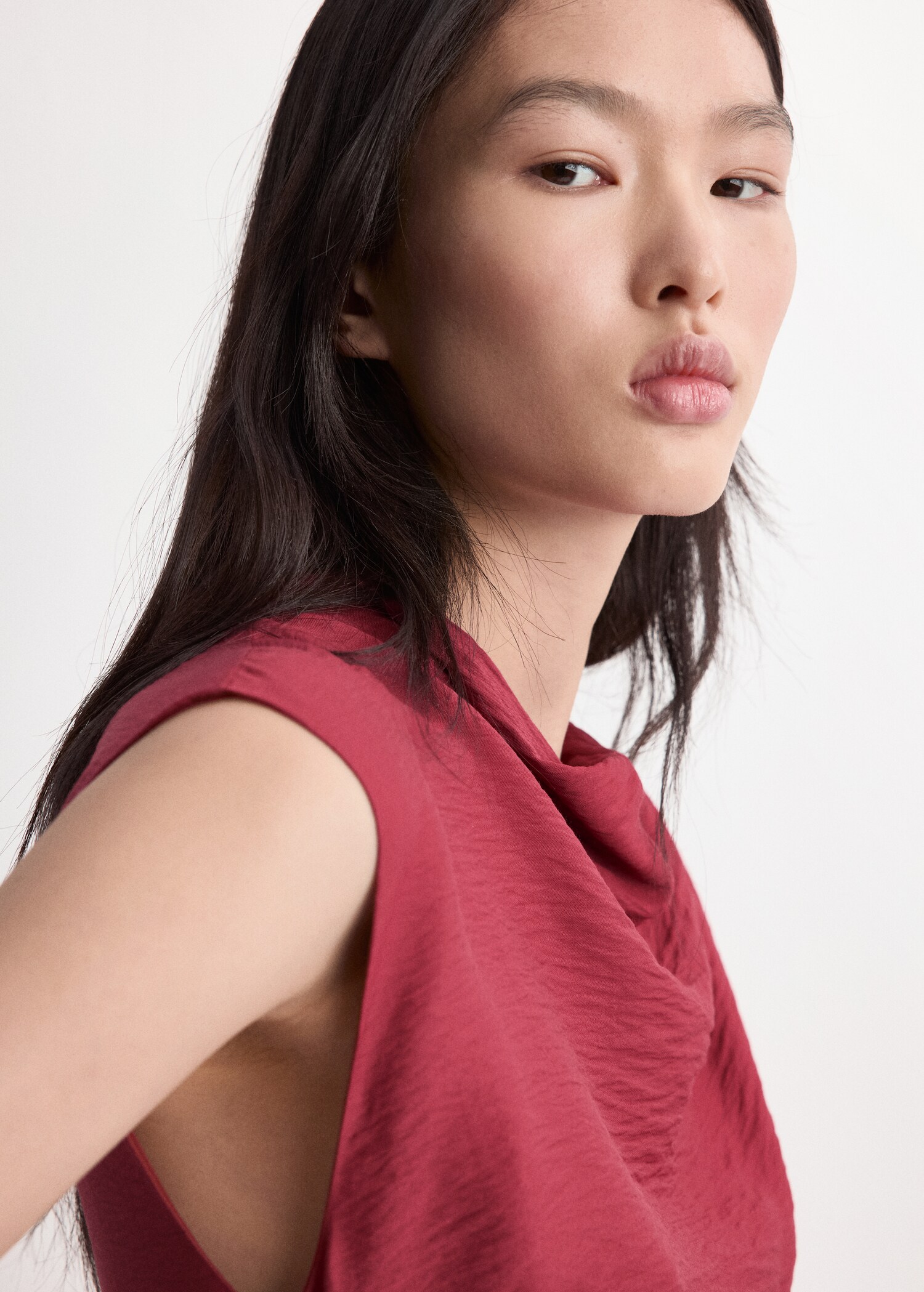 Asymmetrical draped short dress - Details of the article 1