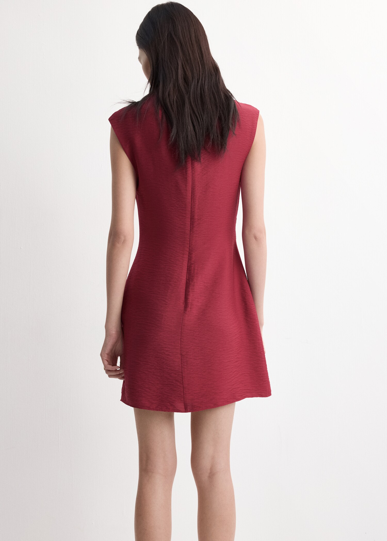 Asymmetrical draped short dress - Reverse of the article
