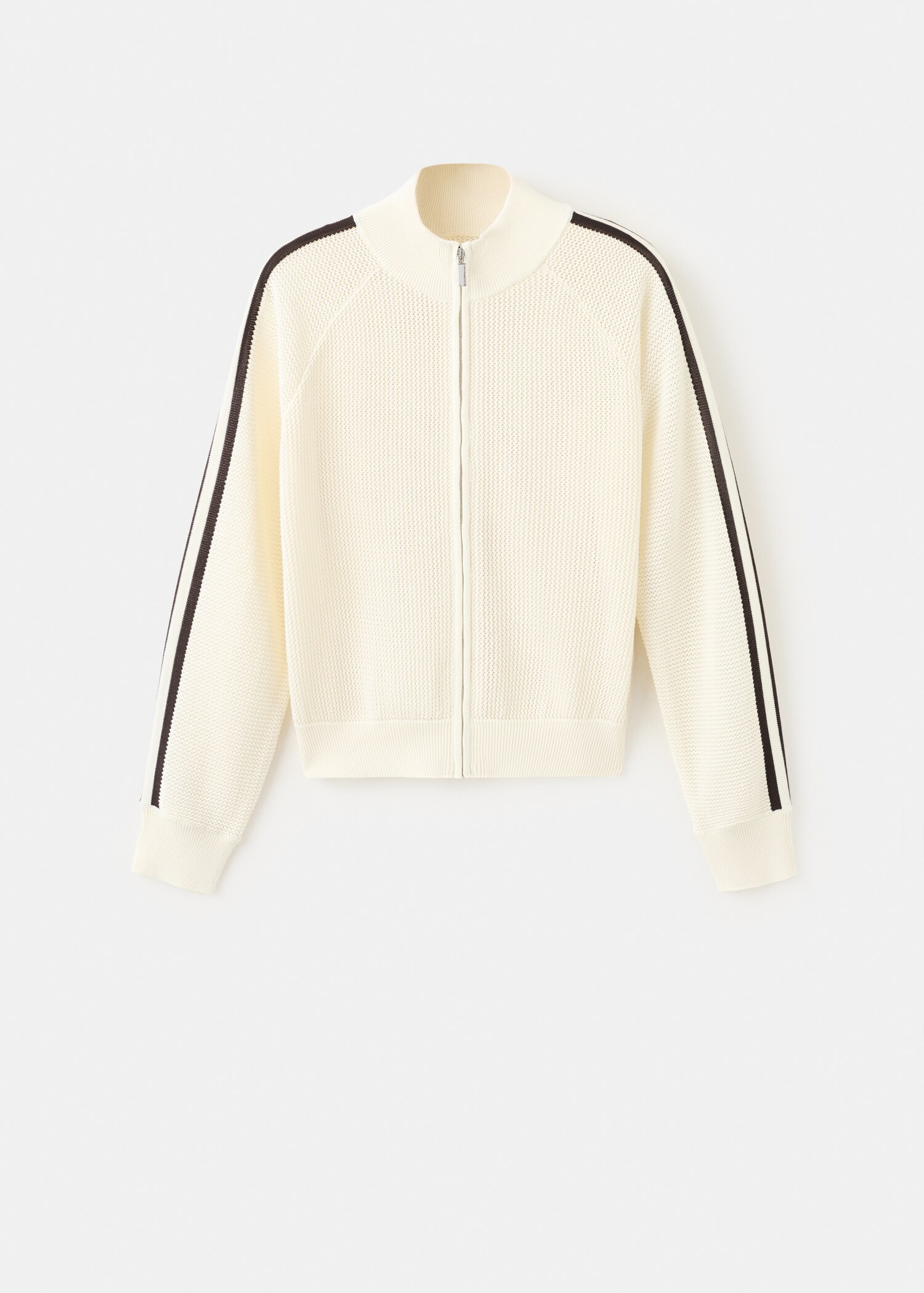Contrast stripe zip cardigan - Article without model