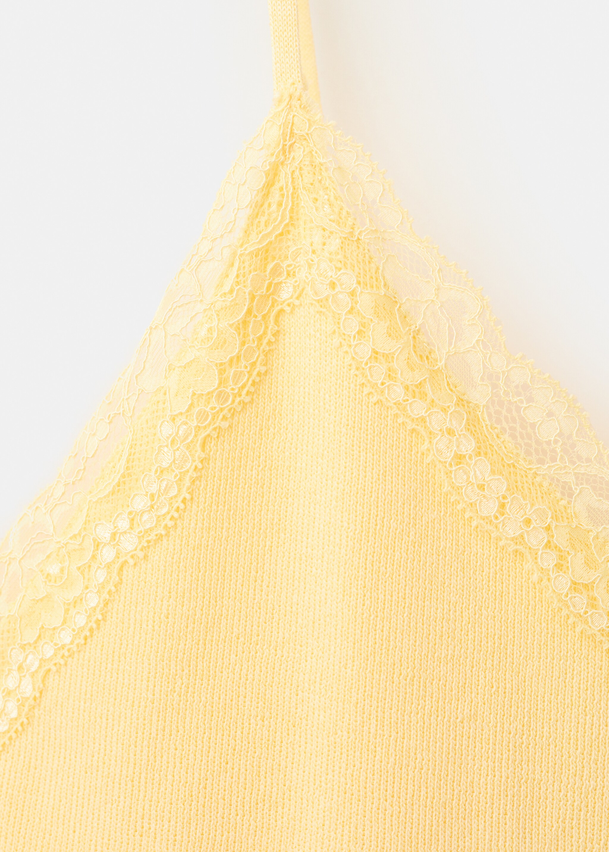 Lace detail top - Details of the article 8, Pastel Yellow. Ref: 27097164-00.