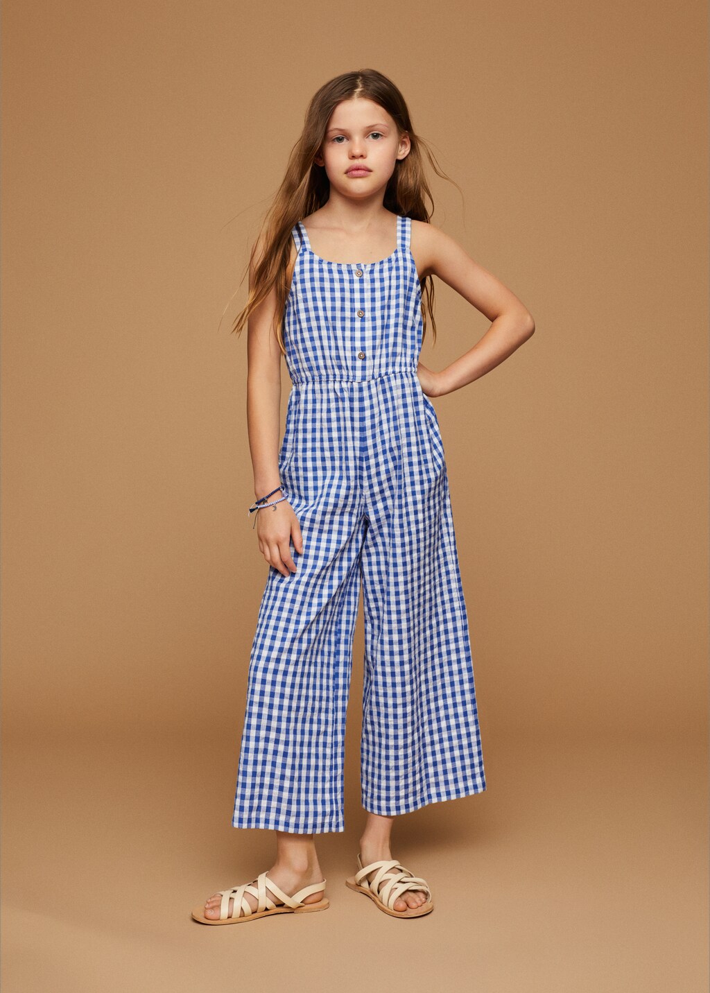 Mango check jumpsuit hotsell