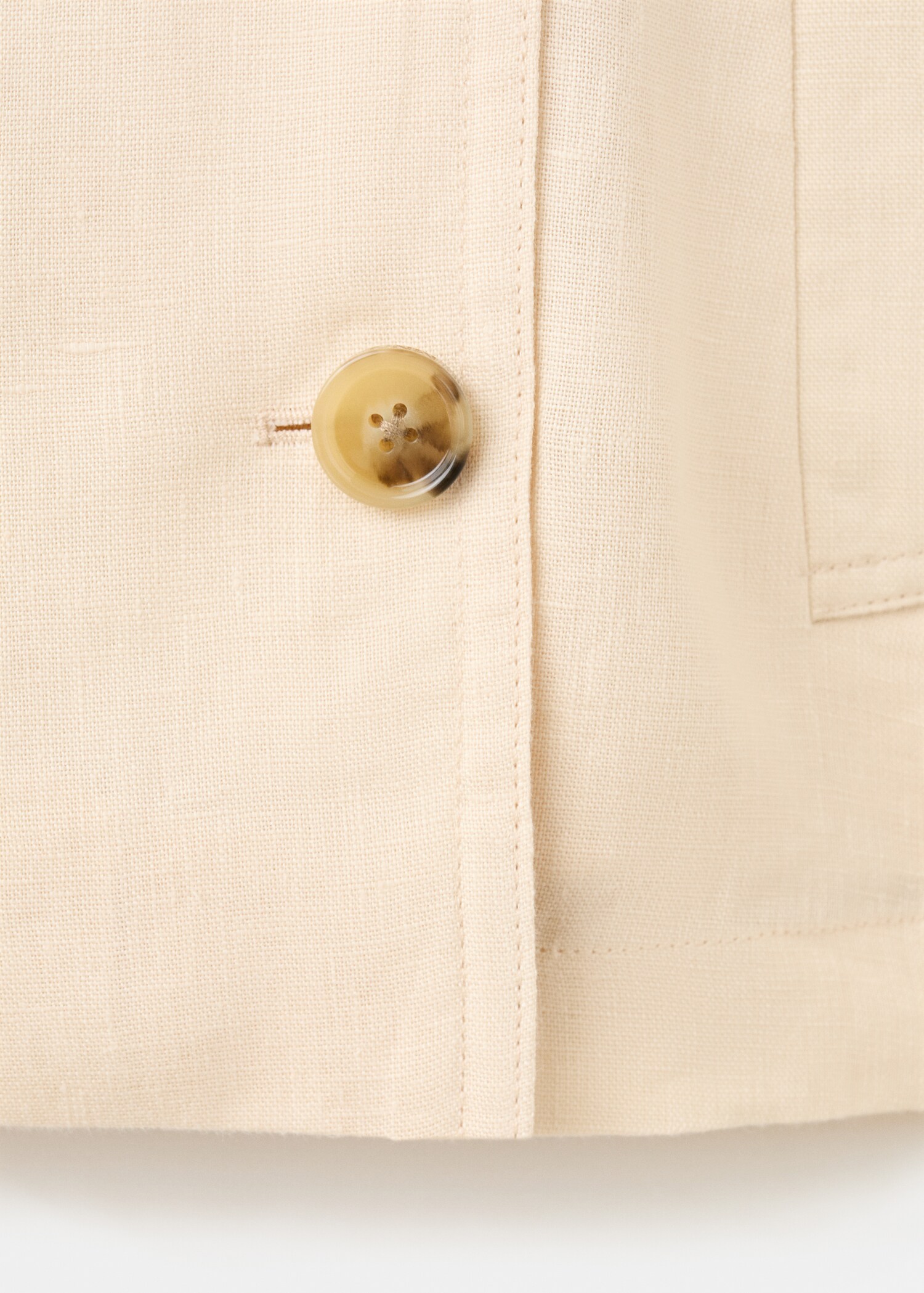 Linen funnel neck trench coat - Details of the article 0