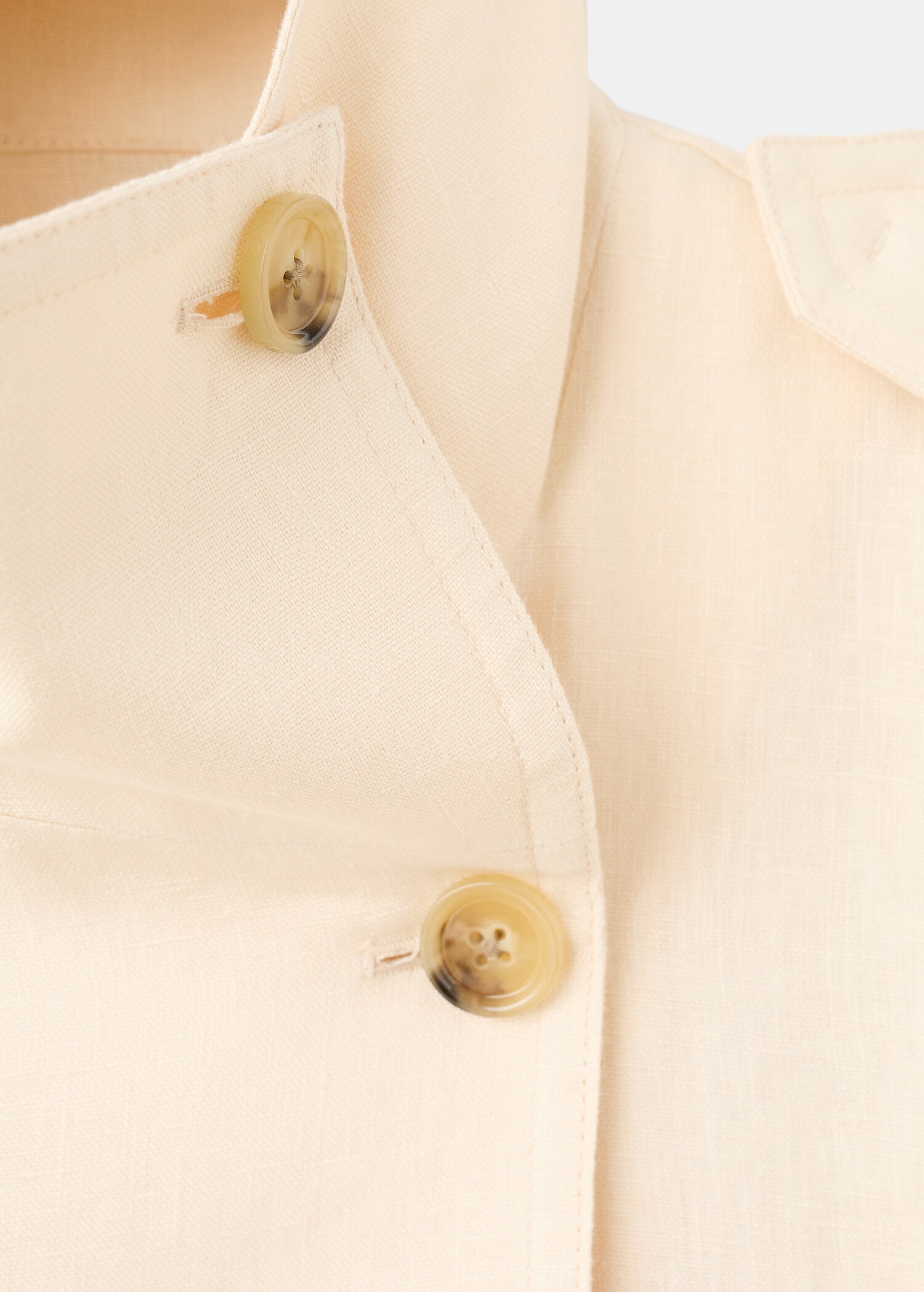 Linen funnel neck trench coat - Details of the article 8