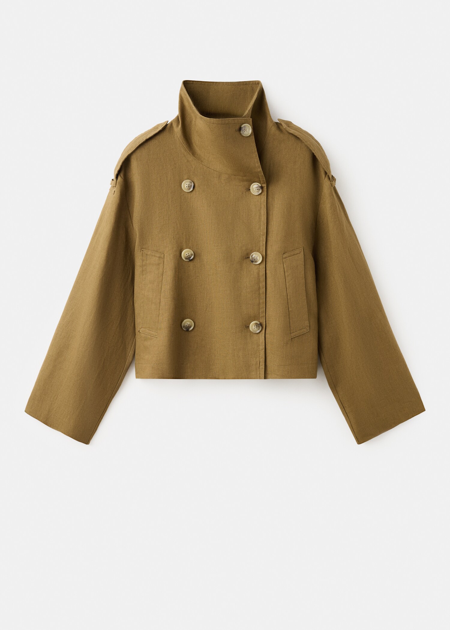 Linen funnel neck trench coat - Article without model
