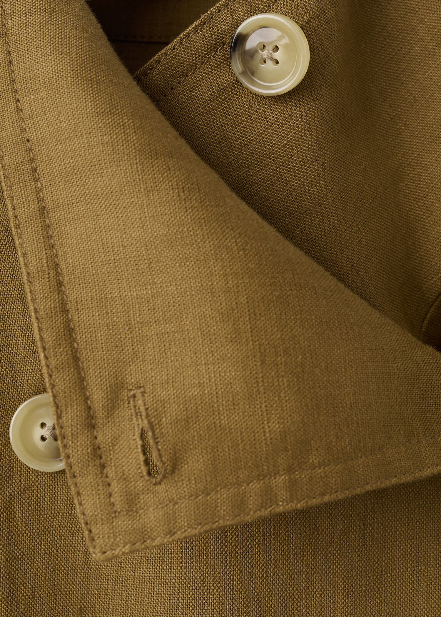 Linen funnel neck trench coat - Details of the article 0