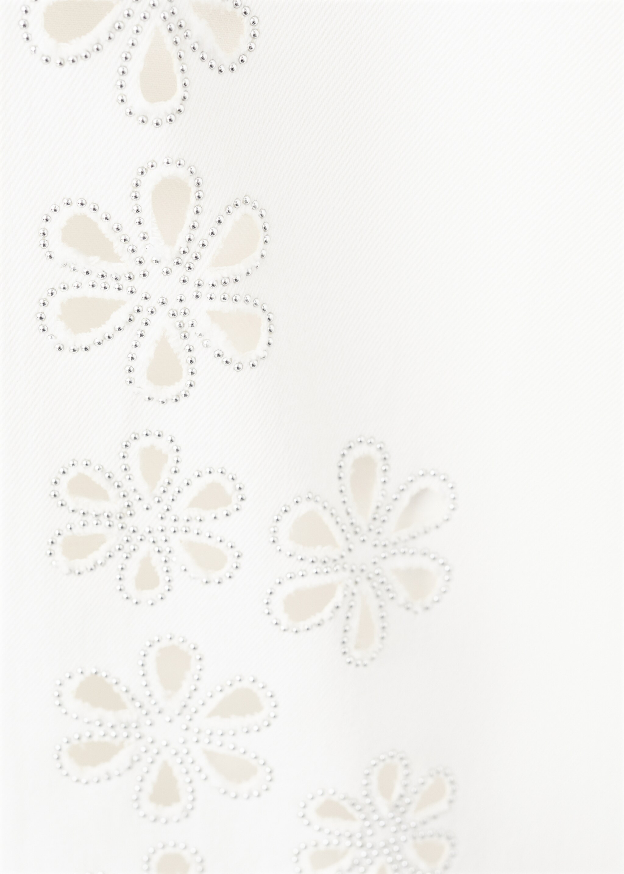 Embroidered cutwork wide-leg jeans - Details of the article 0, Off White. Ref: 27097779-00.