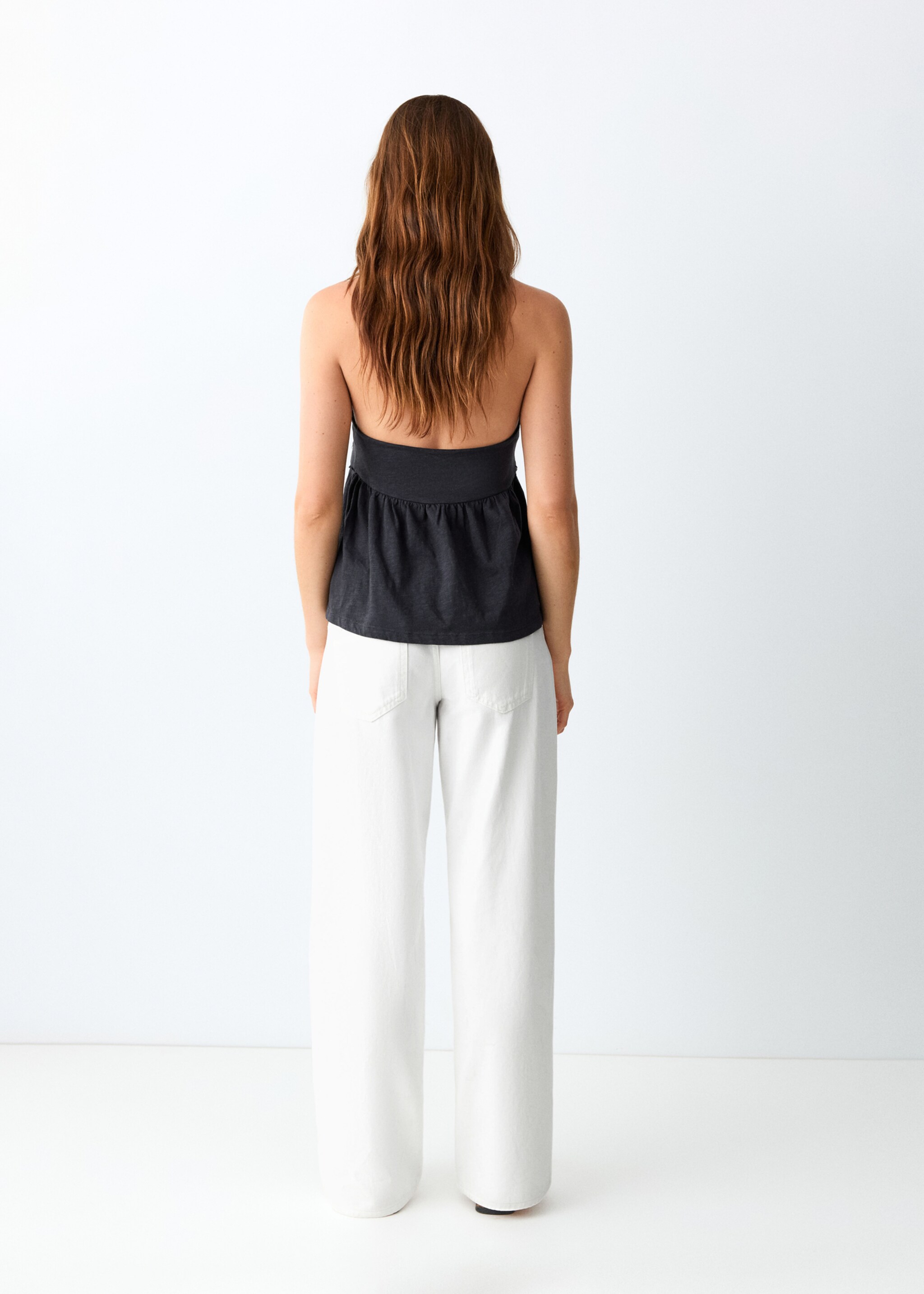 Embroidered cutwork wide-leg jeans - Reverse of the article, Off White. Ref: 27097779-00.