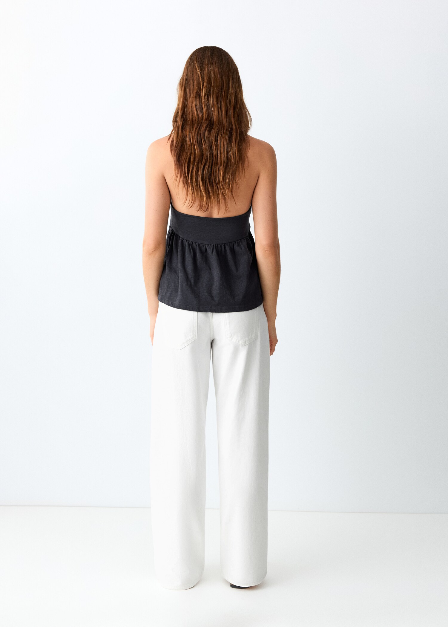 Embroidered cutwork wide-leg jeans - Reverse of the article