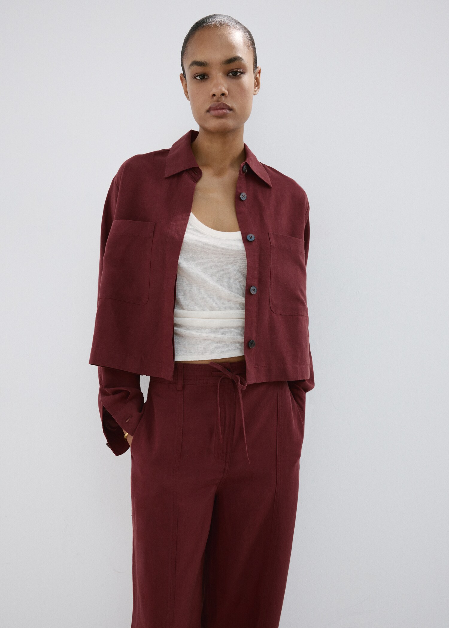 Pantalon droit Lyocell - Plan moyen