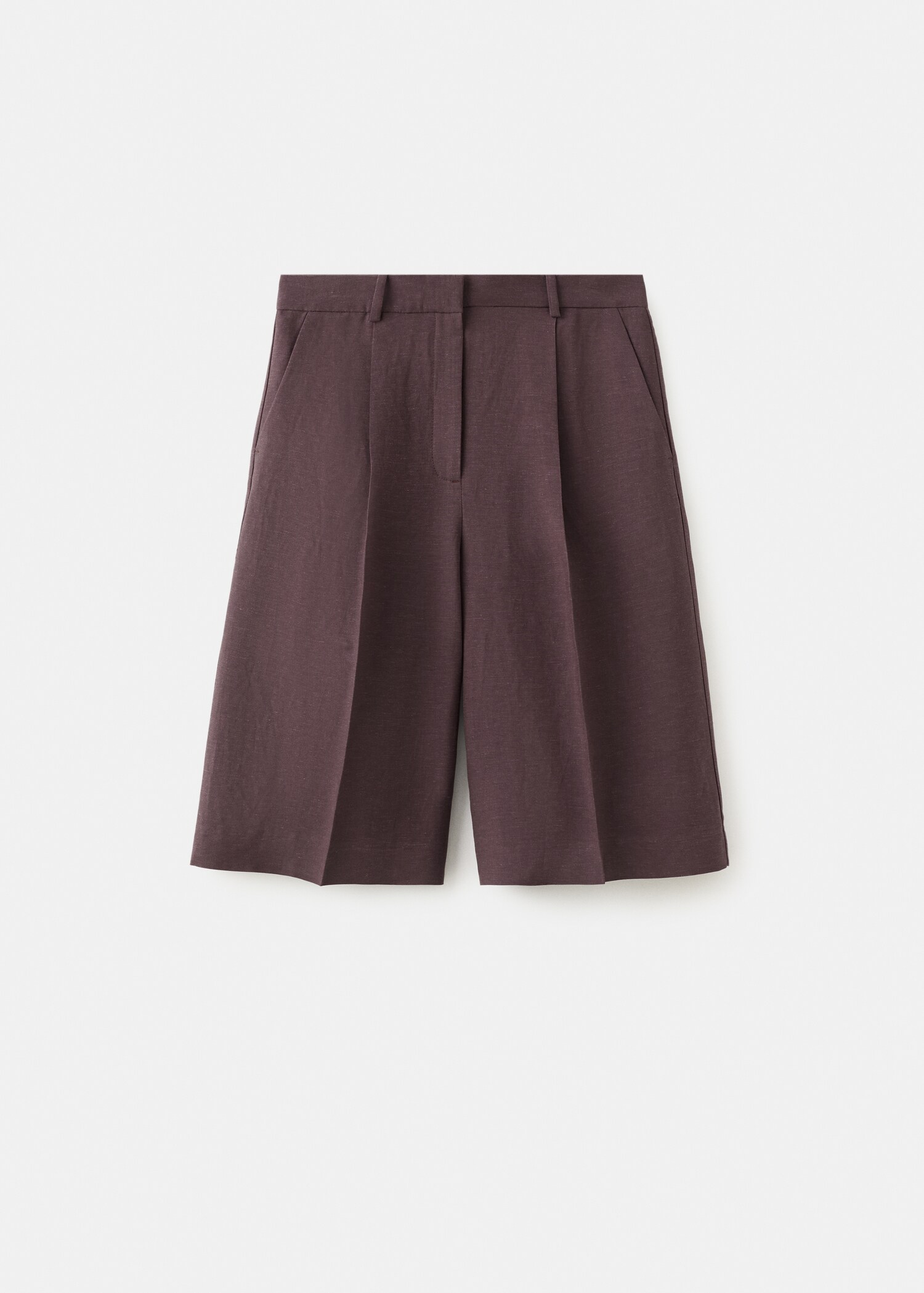 Straight linen Bermuda shorts - Article without model