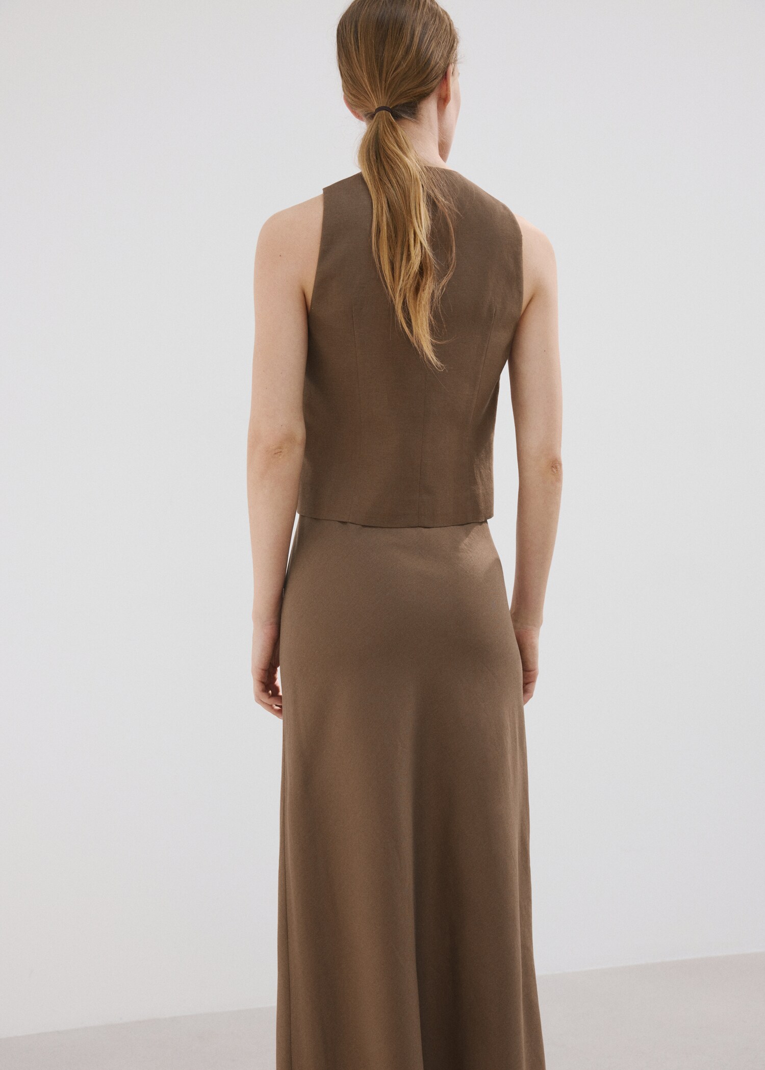 Linen-blend suit waistcoat - Reverse of the article