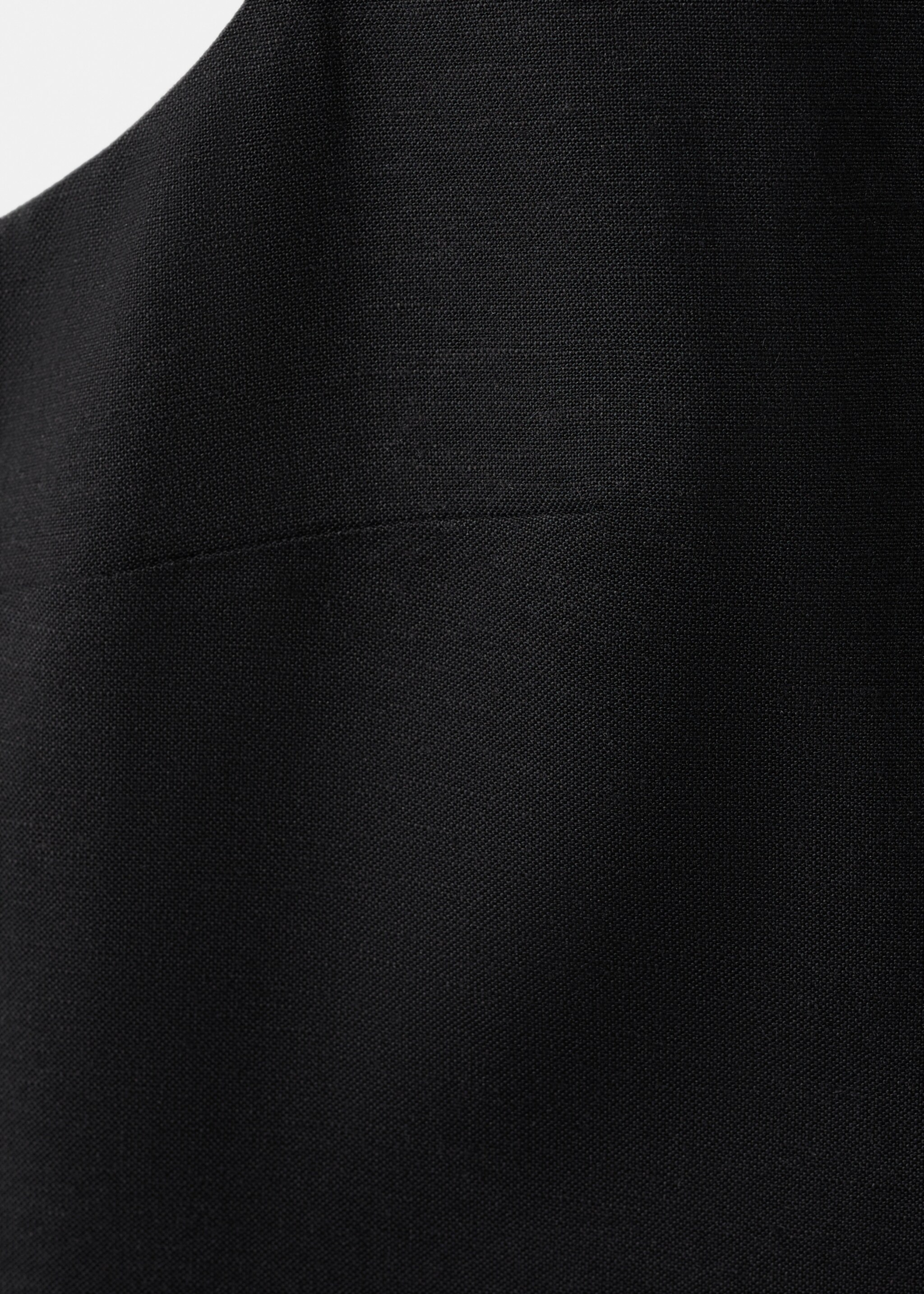 Linen-blend suit waistcoat - Details of the article 0, Black. Ref: 27097783-00.