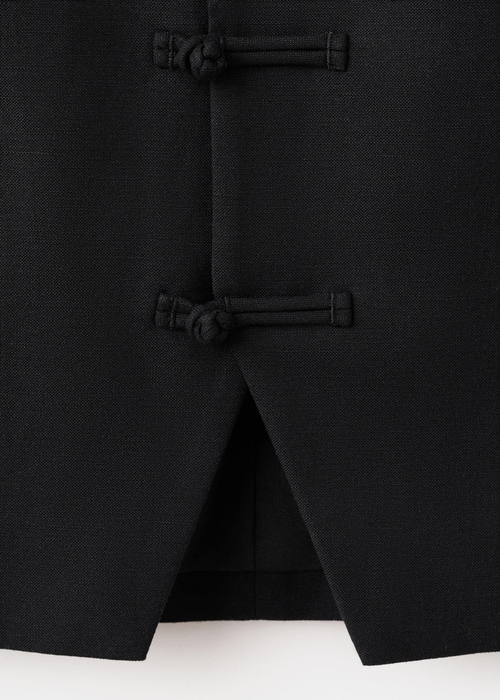 Linen-blend suit waistcoat - Details of the article 8, Black. Ref: 27097783-00.