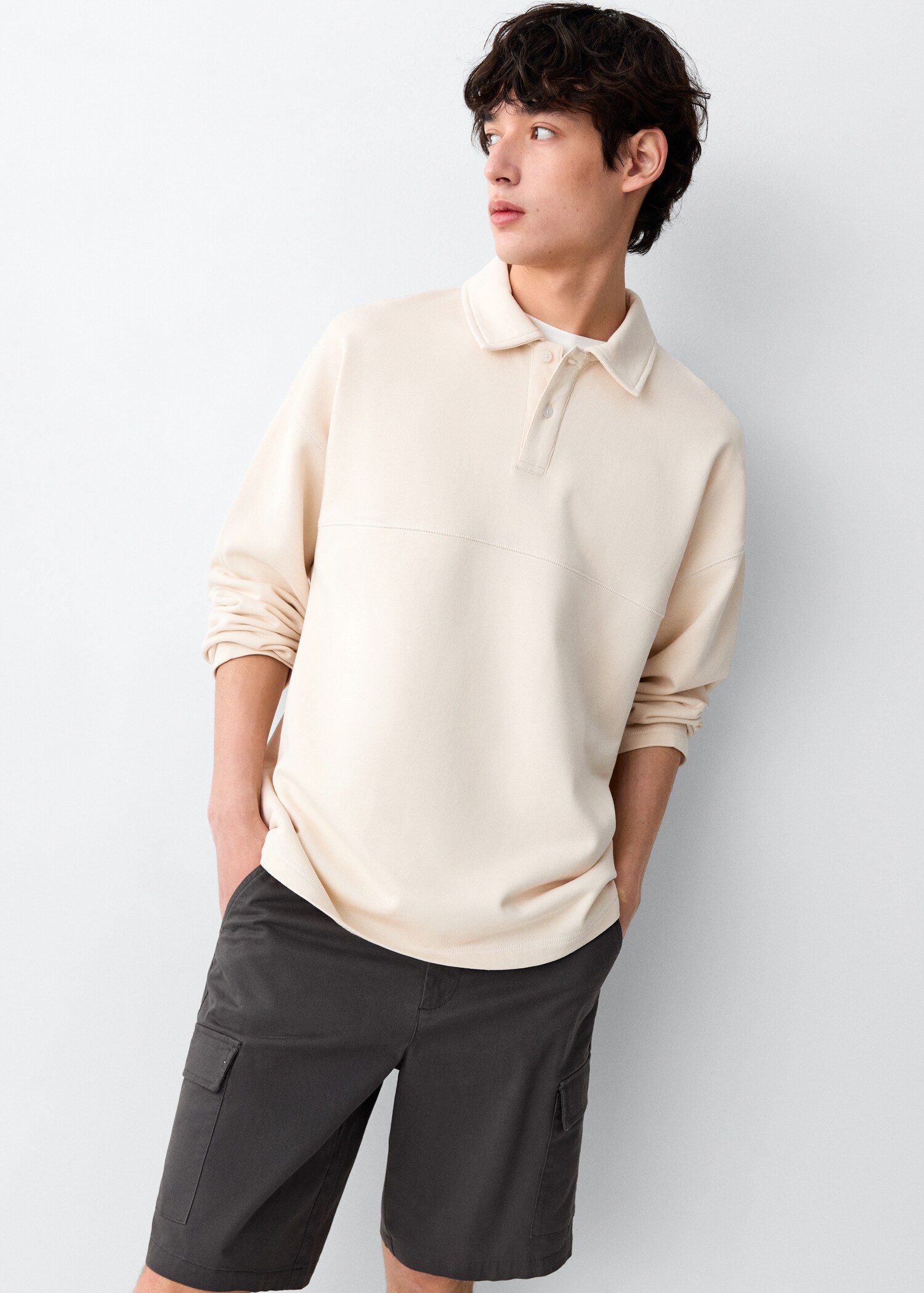 Polo-neck sweatshirt - Medium plane