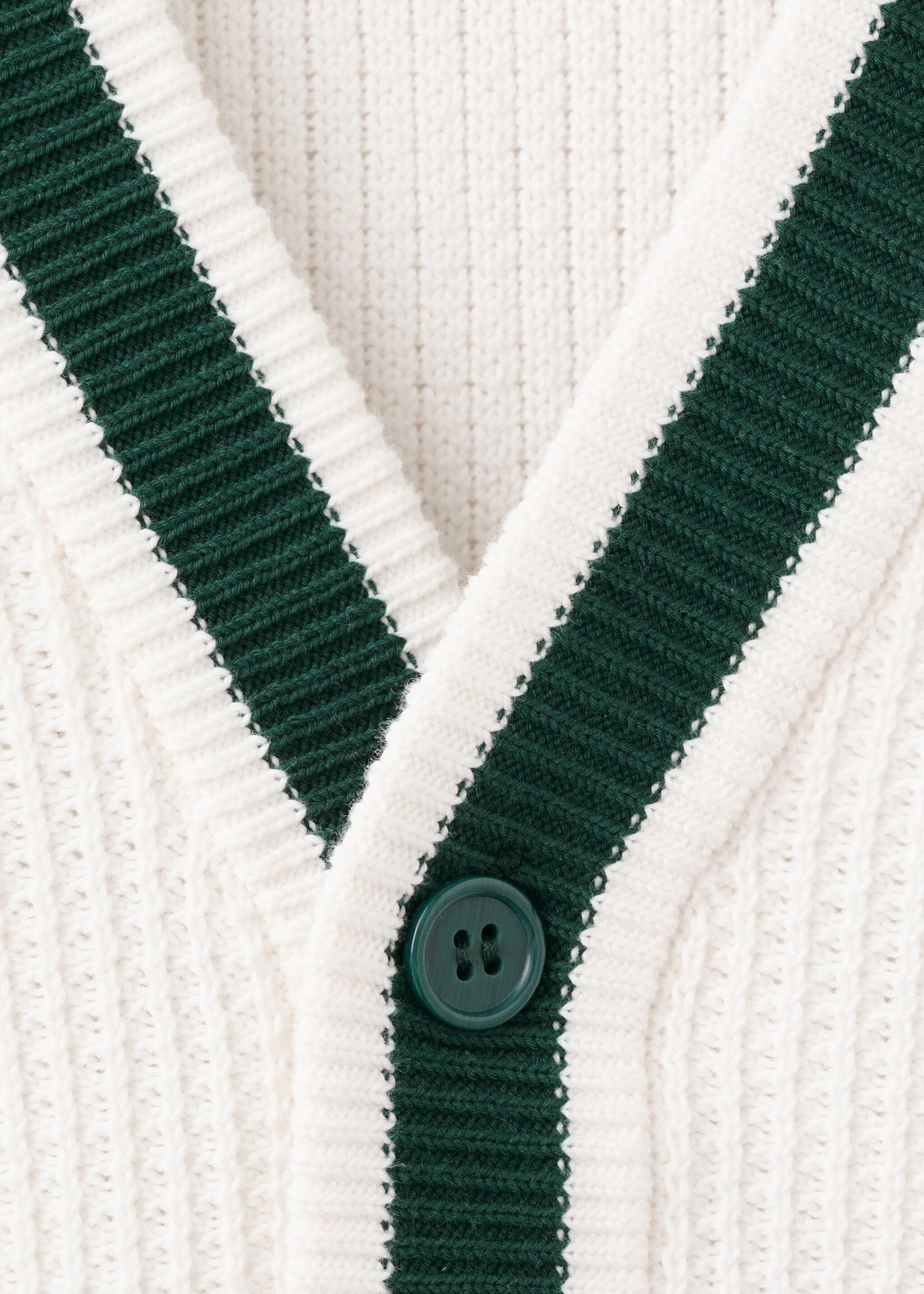 Embroidered detail knitted cardigan - Details of the article 8, Off White. Ref: 27097789-00.