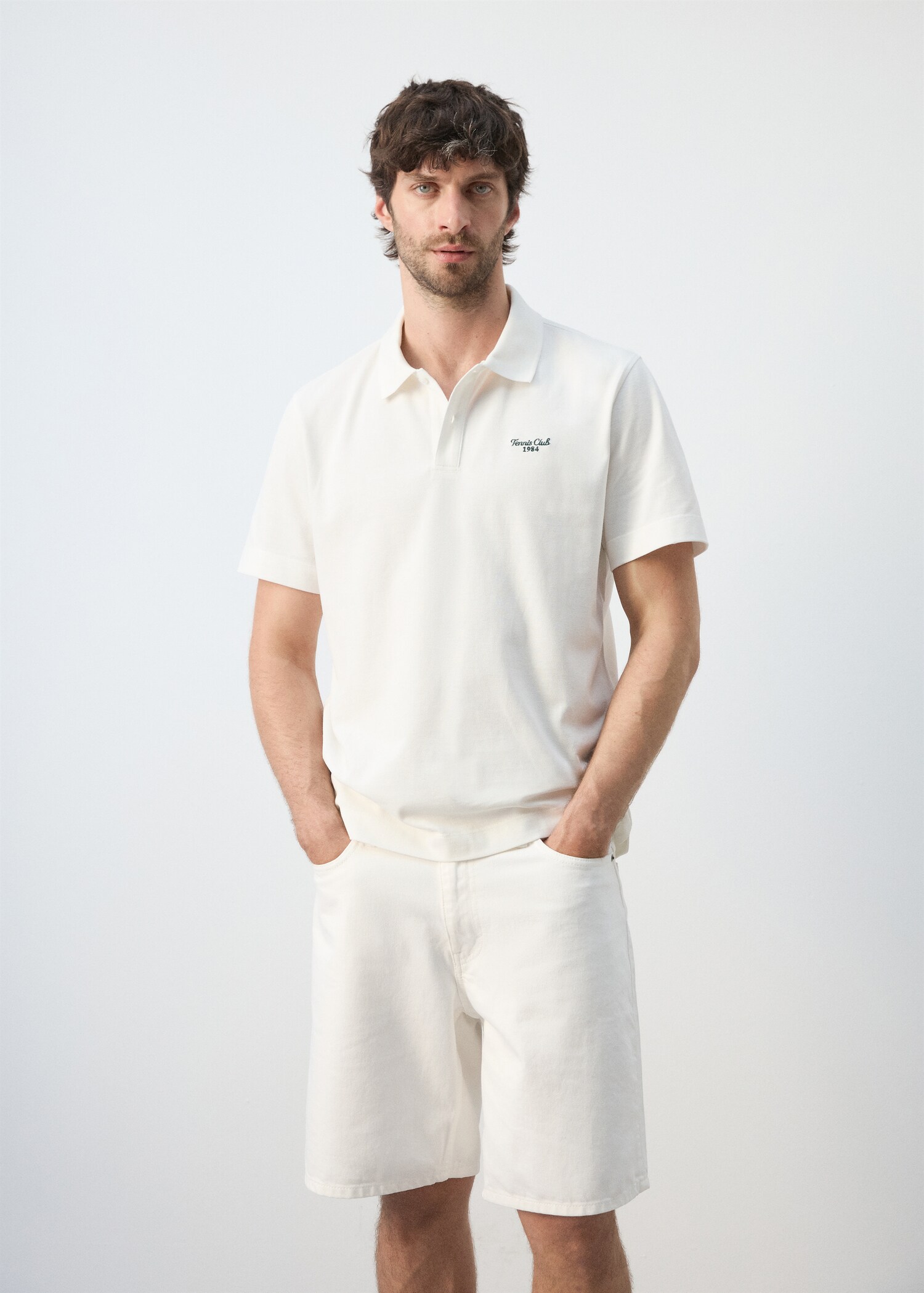 100% embroidered cotton polo shirt - Medium plane