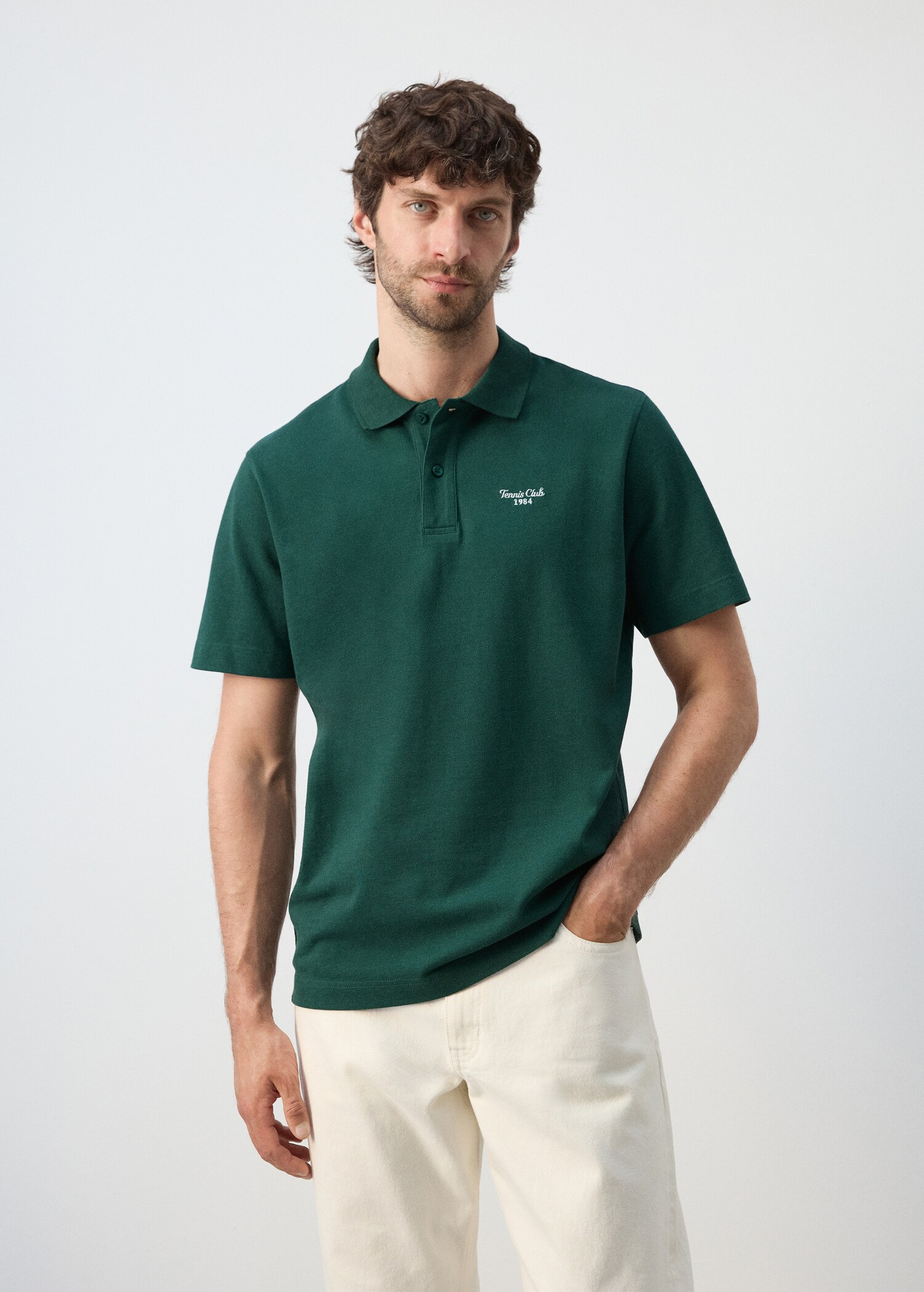 100% embroidered cotton polo shirt - Medium plane