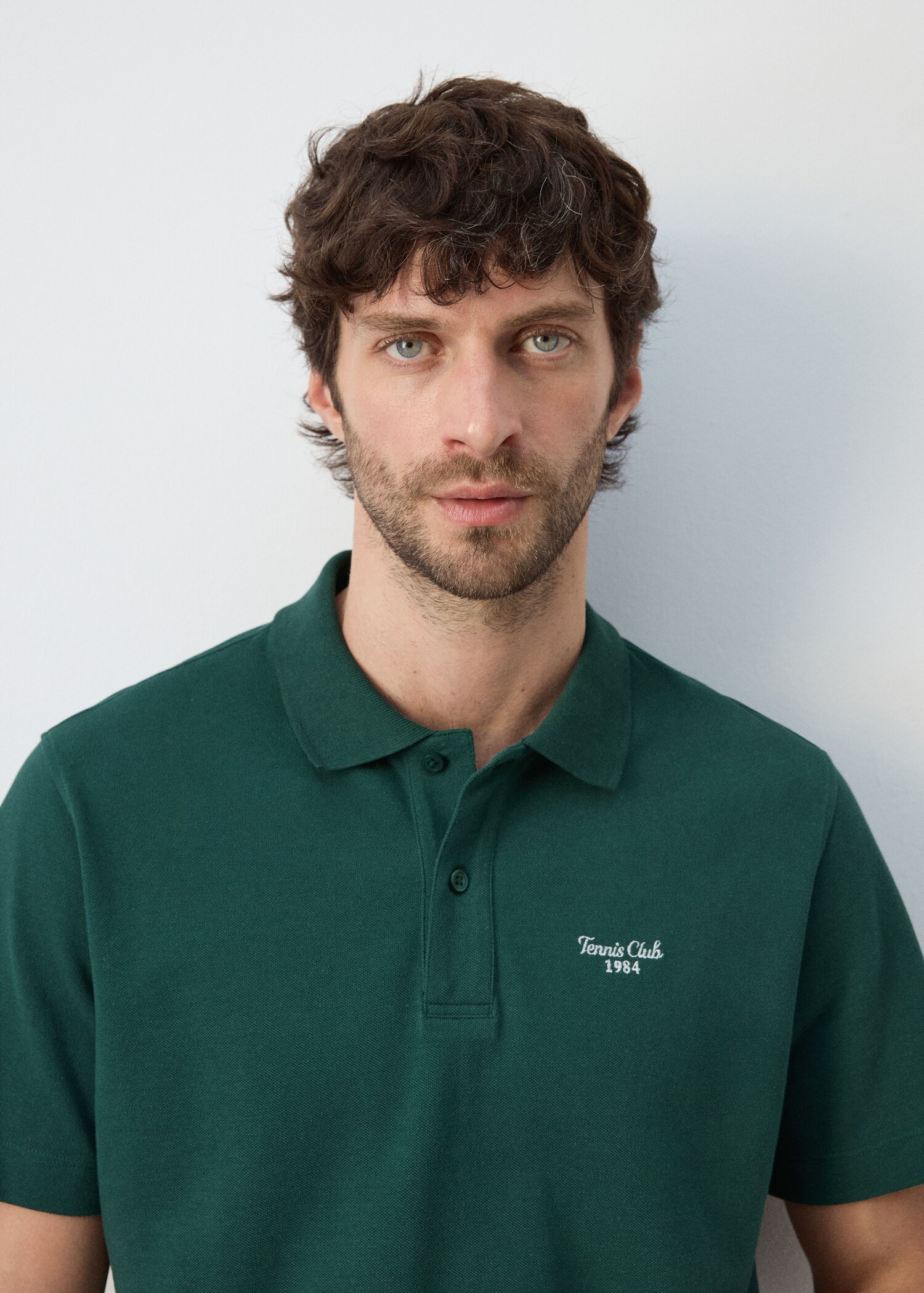 100% embroidered cotton polo shirt - Details of the article 1