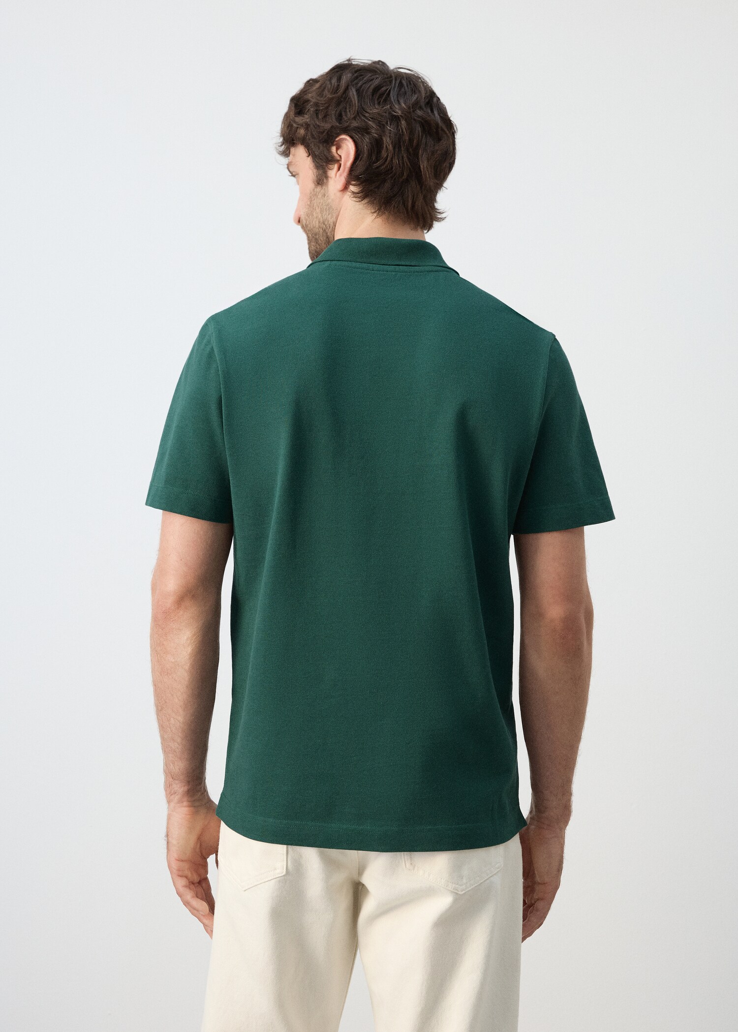 100% embroidered cotton polo shirt - Reverse of the article