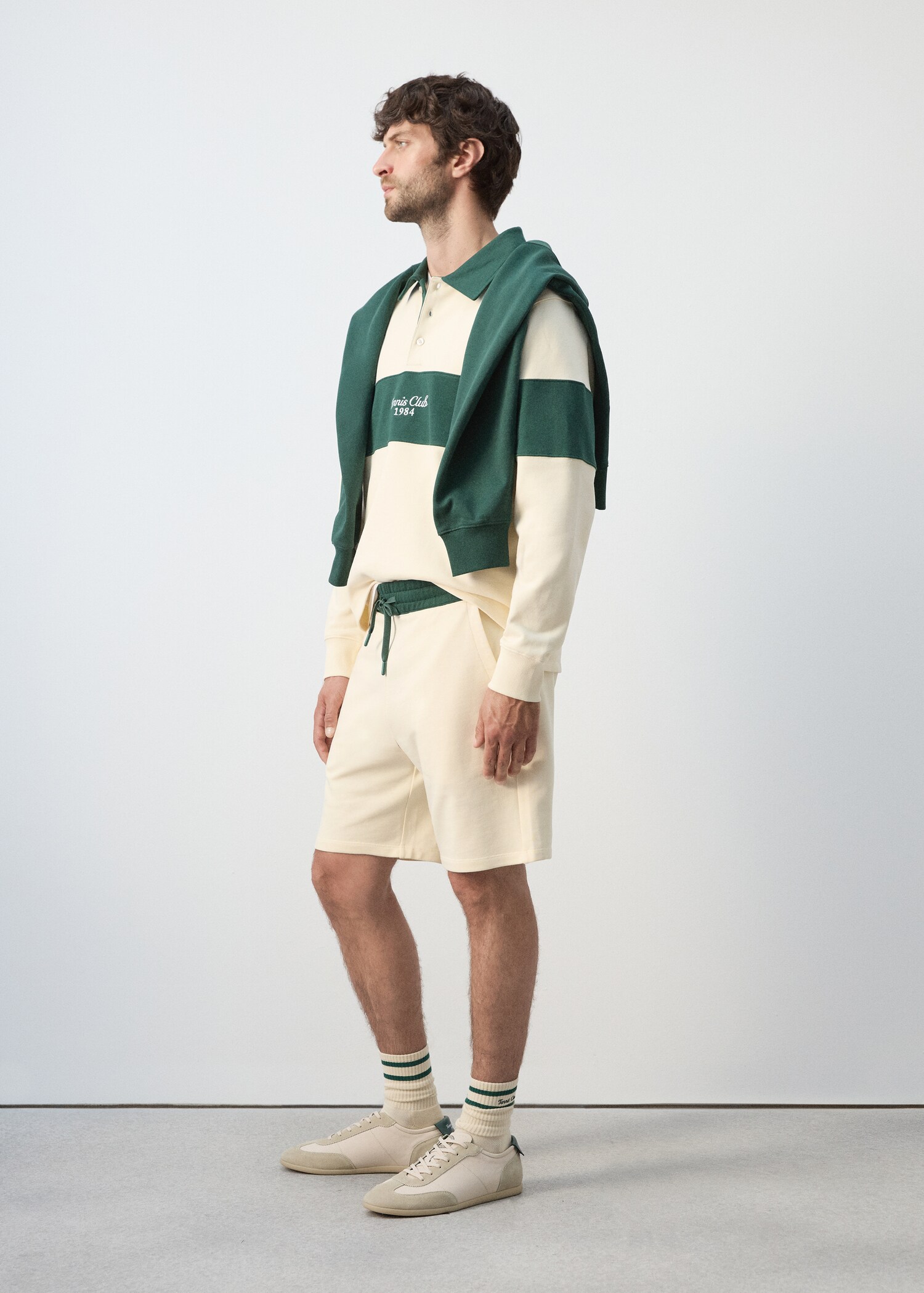 100% cotton jogger Bermuda shorts - Details of the article 2