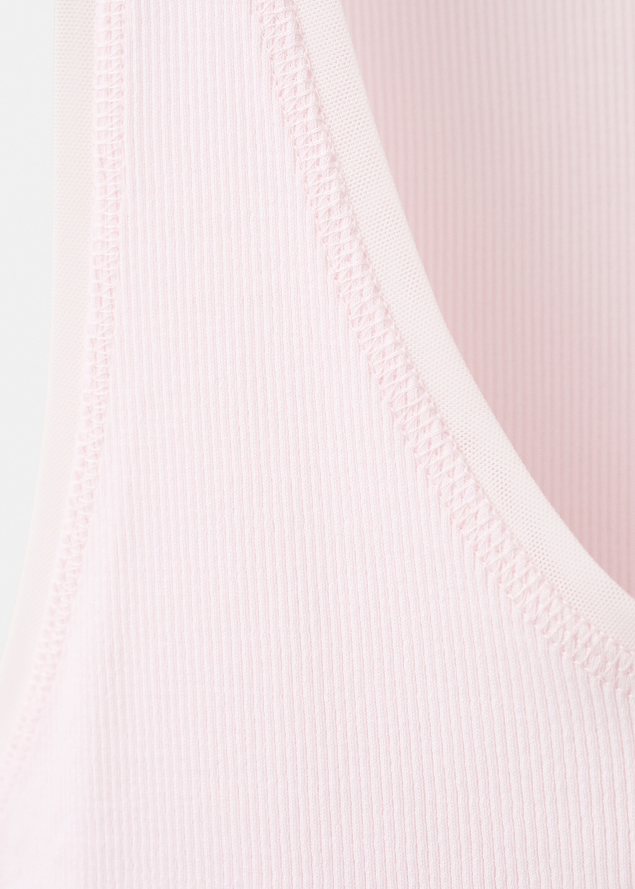 Ribbed cotton top - Details of the article 8, Pastel Pink. Ref: 27097799-00.