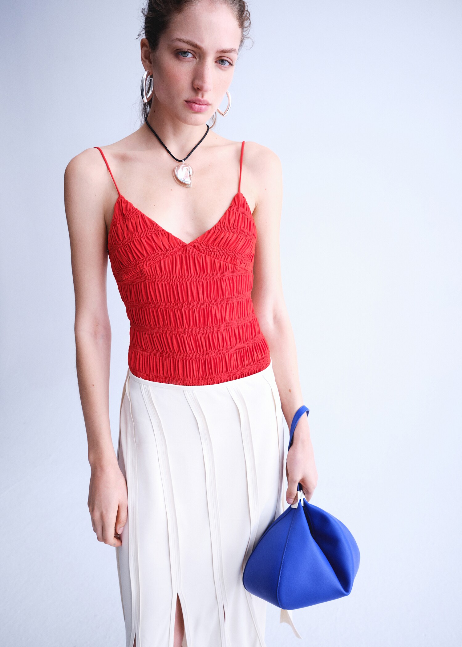 Ruched lyocell bodysuit - Medium plane