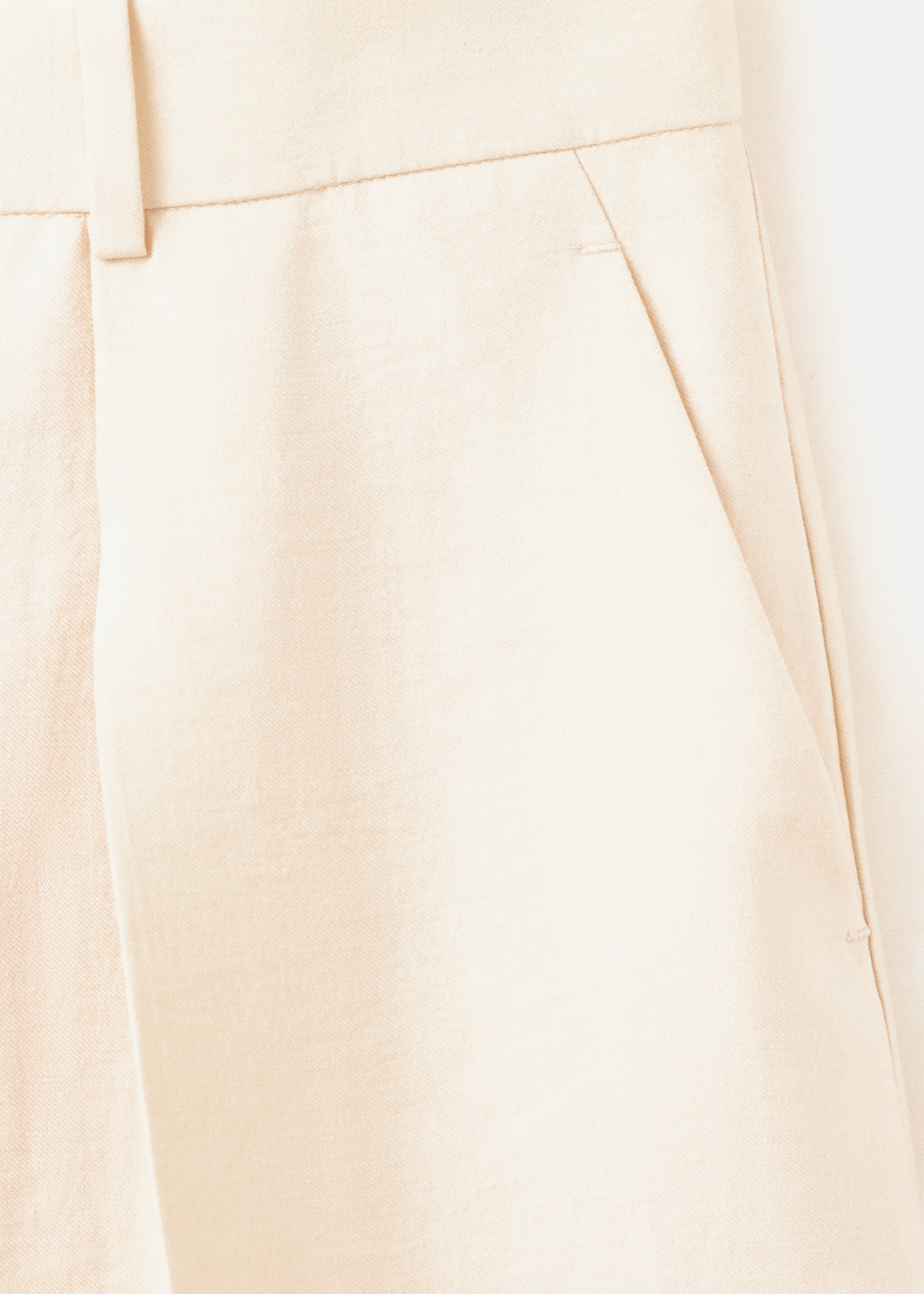 Straight-fit lyocell bermuda shorts - Details of the article 0, Ecru. Ref: 27097801-00.