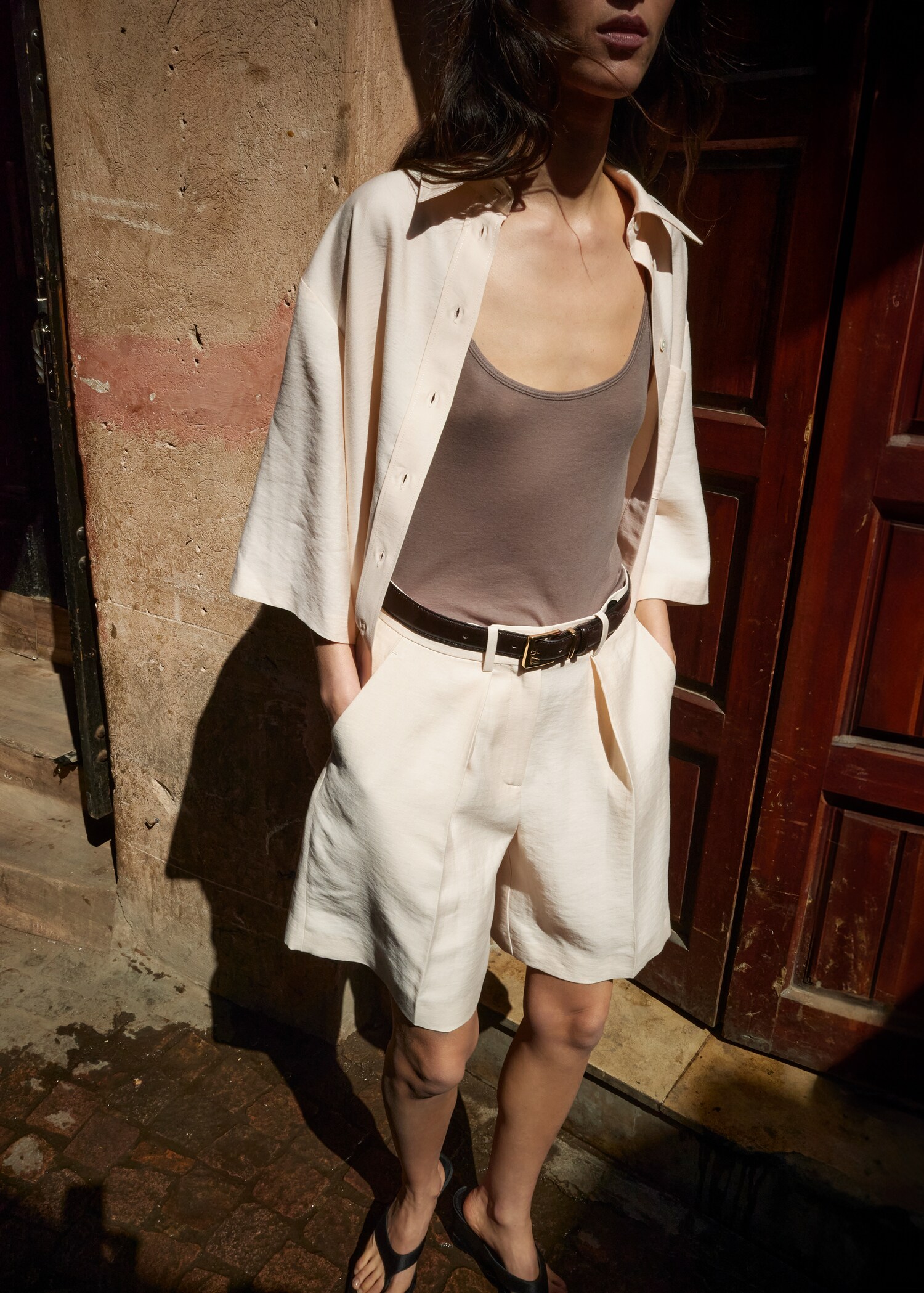 Straight-fit lyocell bermuda shorts - Details of the article 6