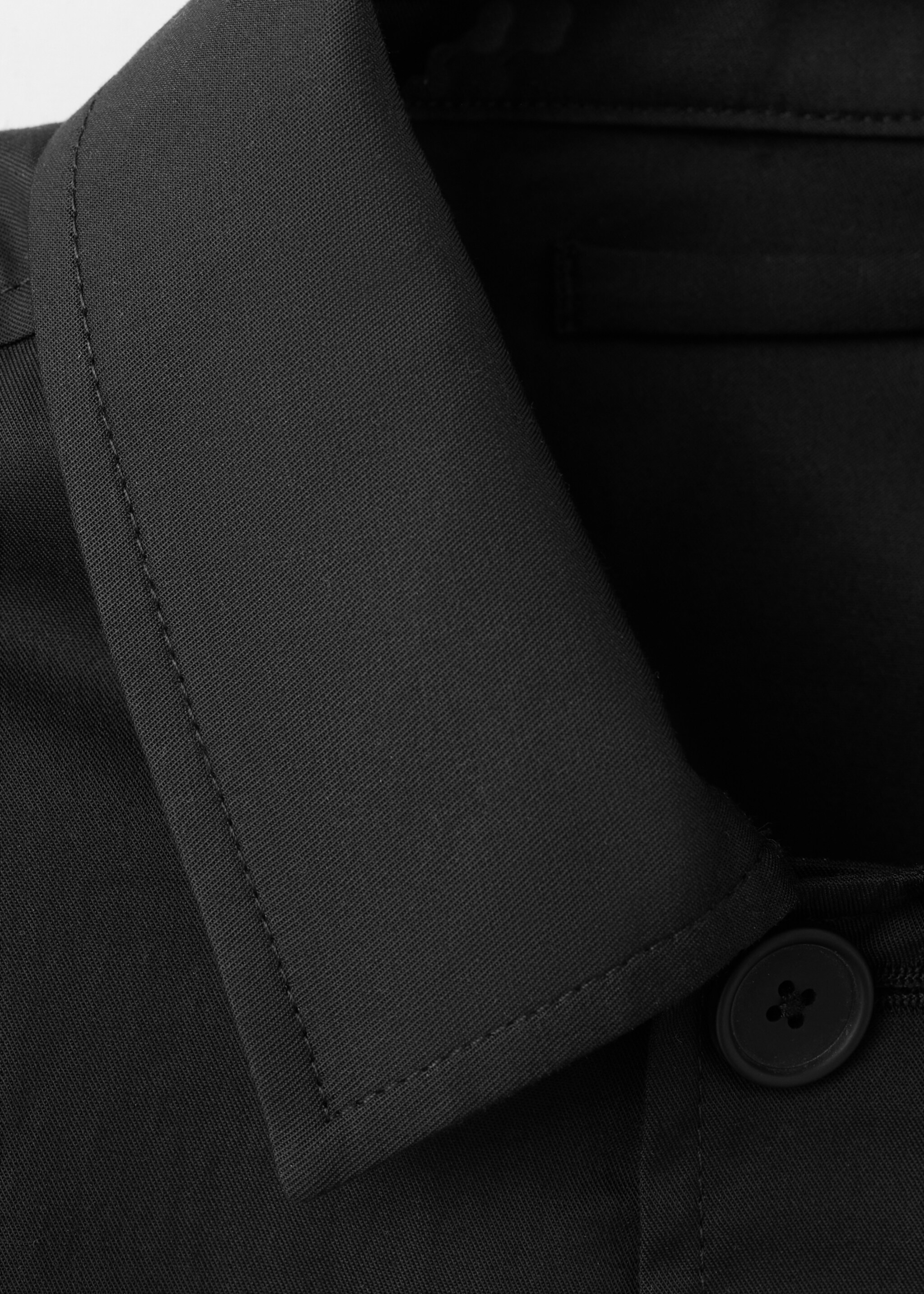 Lyocell cotton jacket with pockets - Details of the article 8, Black. Ref: 27097892-00.