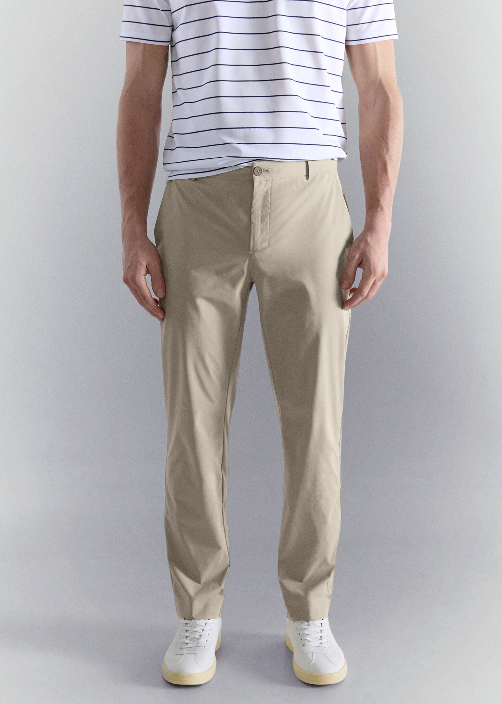 بنطلون سليم فيت طارد للماء - رؤية وسط, بيج. Ref: 27097893-00.