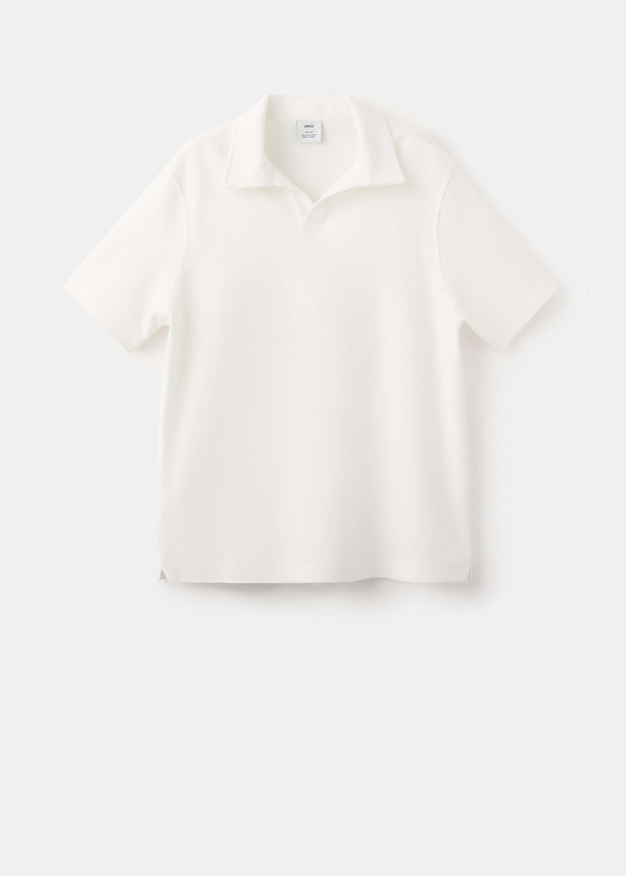 Regular-fit textured polo shirt - Article without model, White. Ref: 27097895-00.