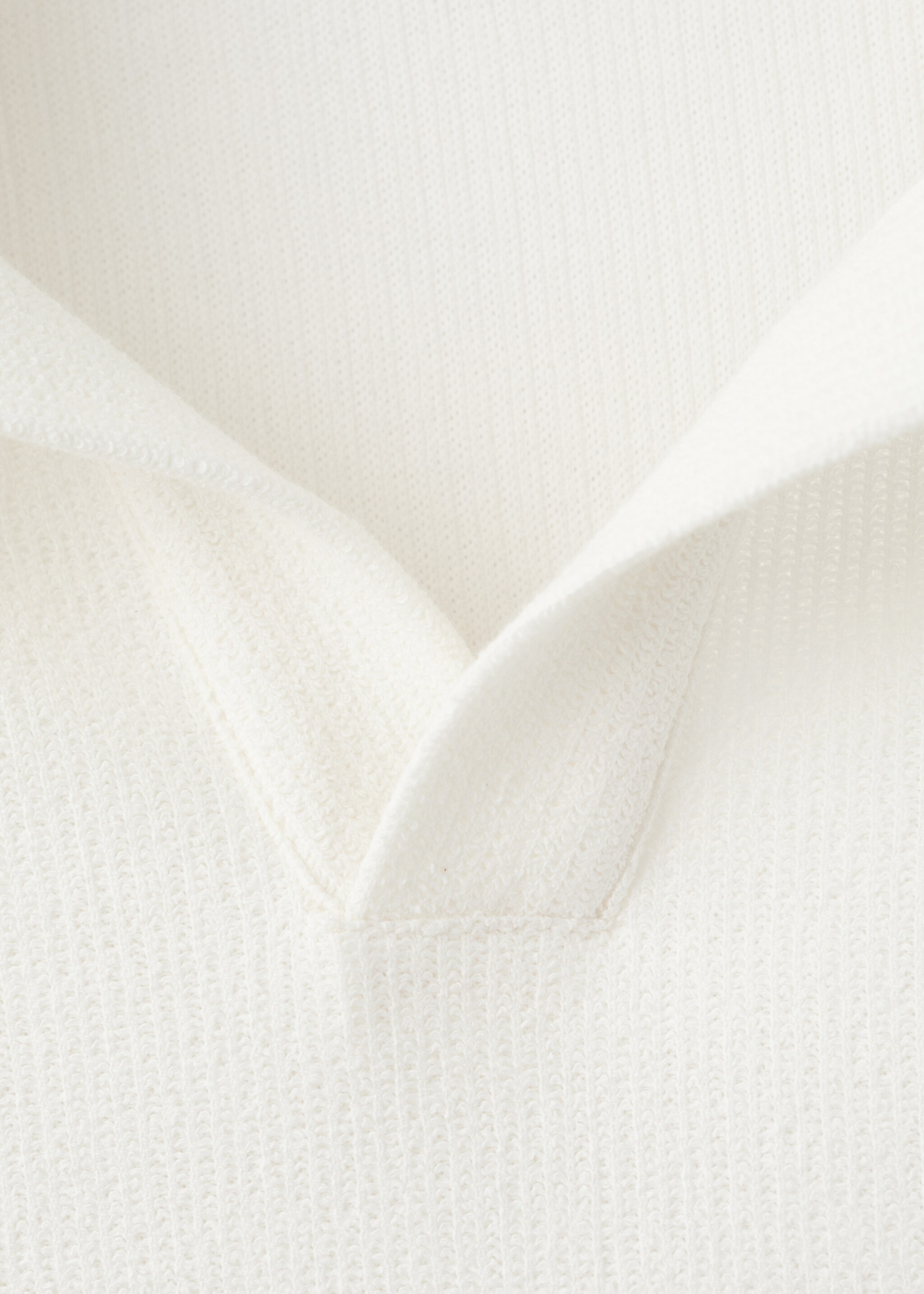 Regular-fit textured polo shirt - Details of the article 8, White. Ref: 27097895-00.