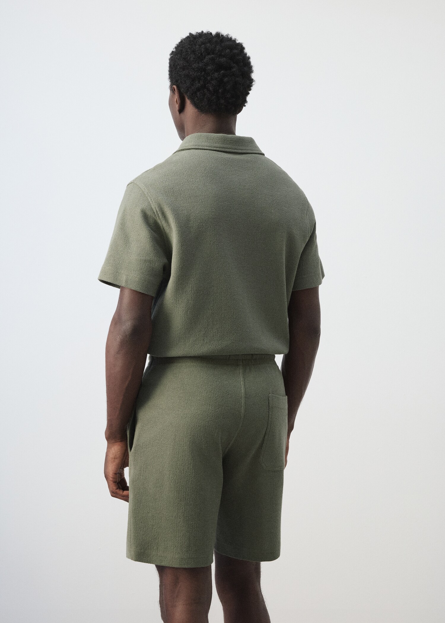 Regular-fit textured polo shirt - Reverse of the article