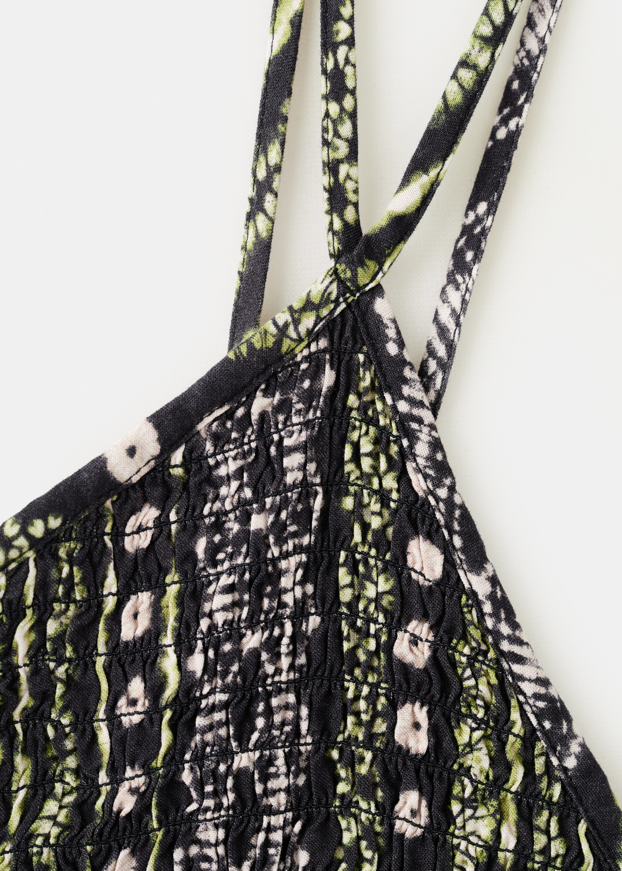 Printed asymmetrical dress - Details of the article 8, Black. Ref: 27097898-00.