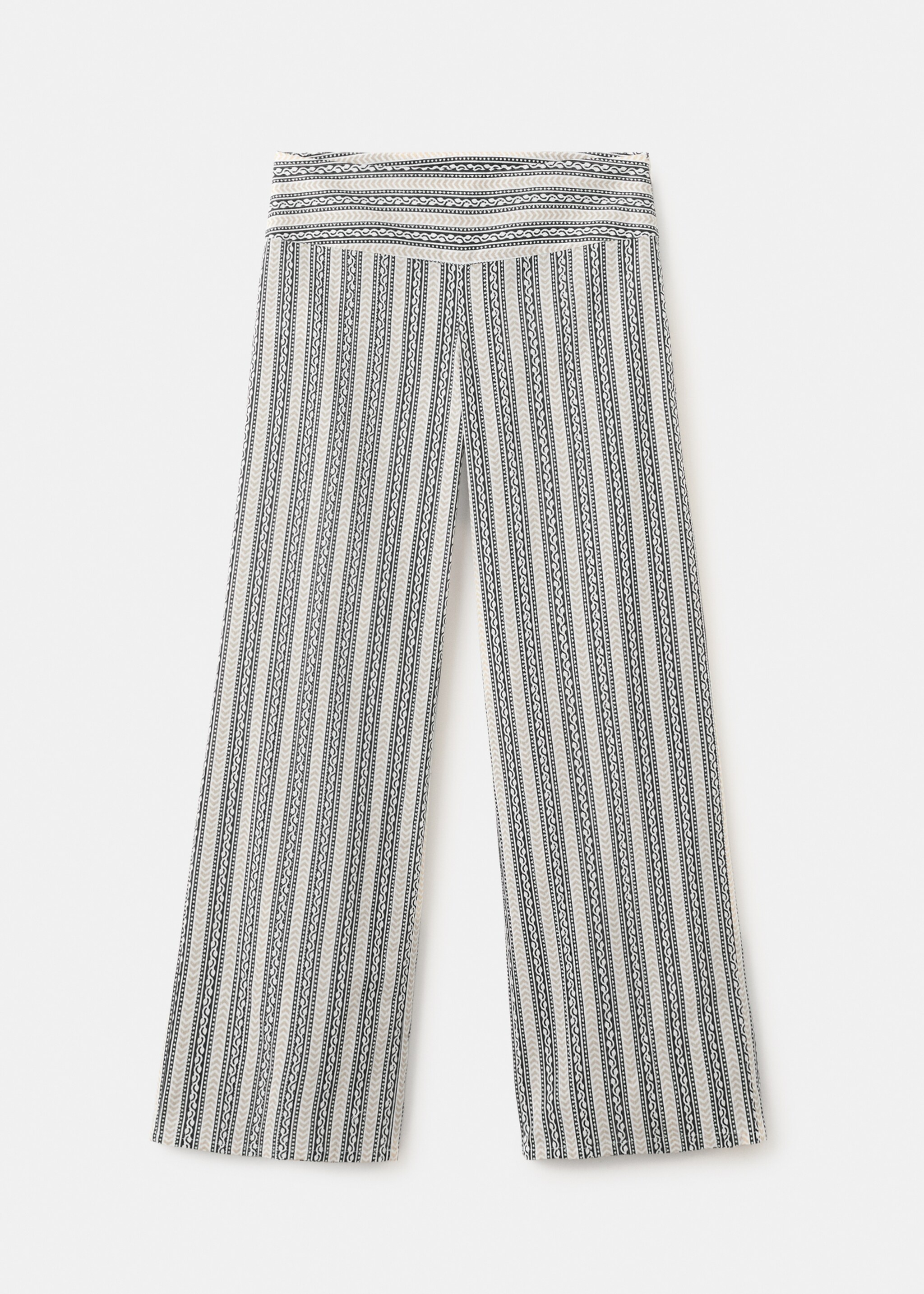 Printed straight trousers - Article without model, Ecru. Ref: 27097899-00.